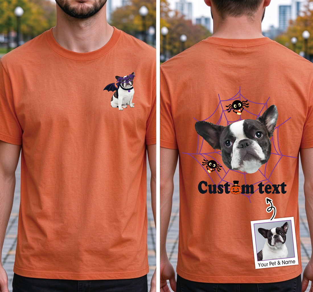 Custom Halloween Spider Web Pet T-Shirt