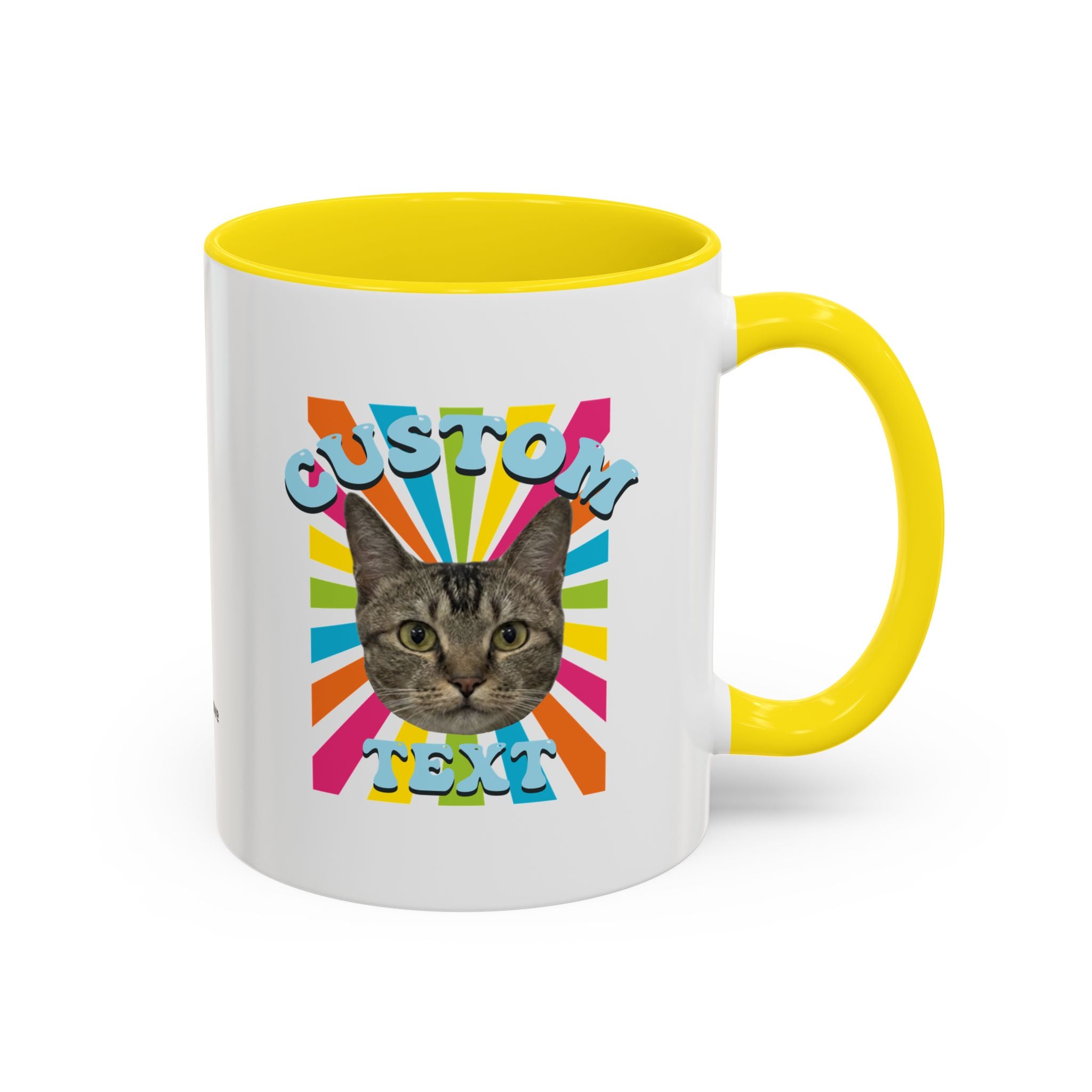 Retro Custom Cat Mug | Personalized Pet Photo Coffee Cup With Custom Text