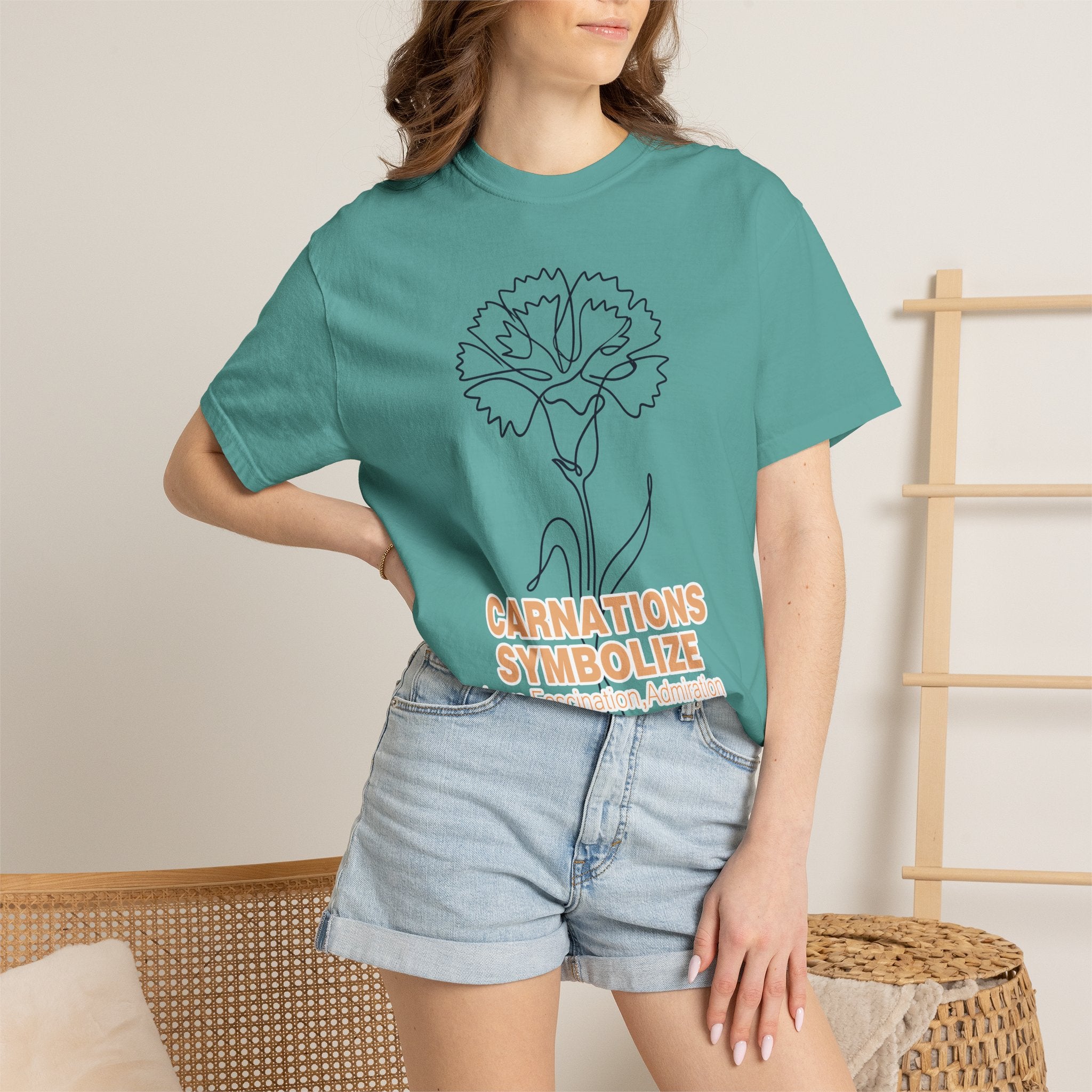 Carnation Flower T-Shirt - Birth Flower Shirt for Women, Flower Lover Gift
