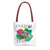 Tropical Cat Tote Bag | Personalized Pet Photo Canvas Bag