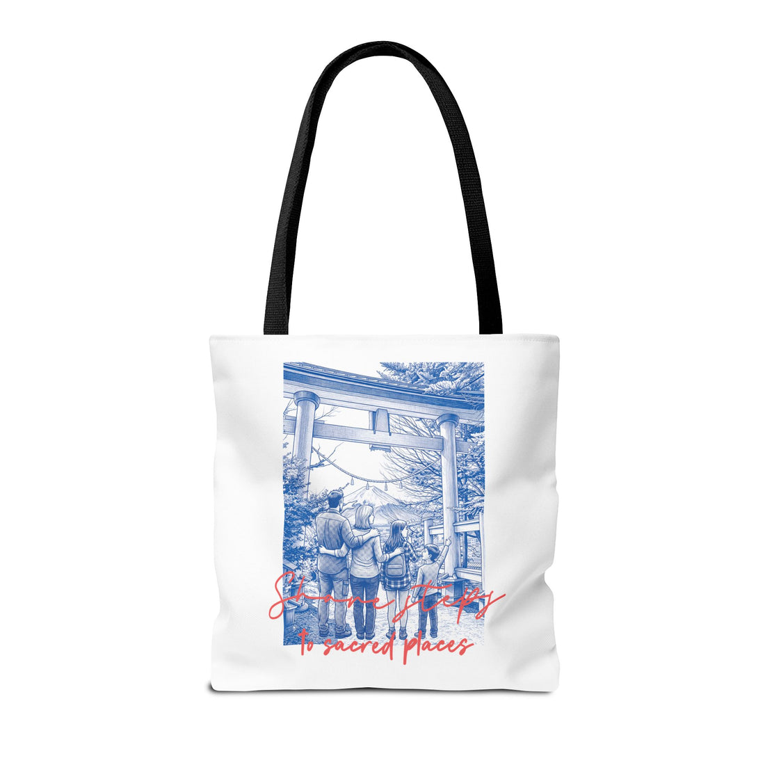 Japan Travel Tote Bag | Vintage Torii Gate Fuji Mountain Canvas Bag