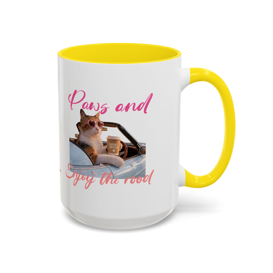 Road Trip Cat Mug | Personalized Summer Cat Coffee Cup With Custom Text