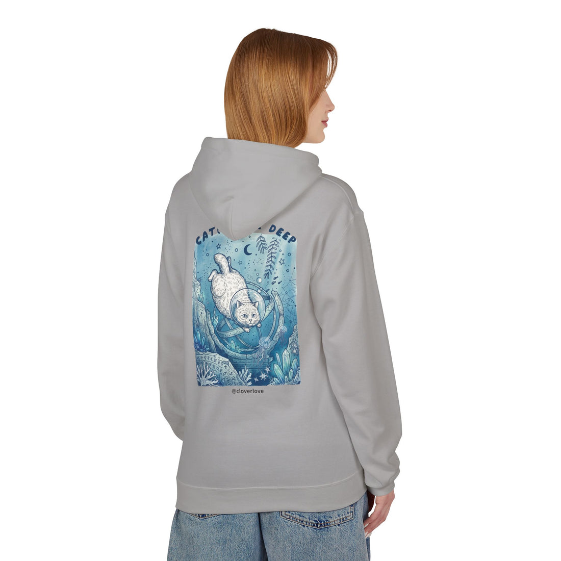 Katzen-Tiefseeabenteuer-Kapuzenpulli | Vintage Ozeanforscher Grafik-Sweatshirt