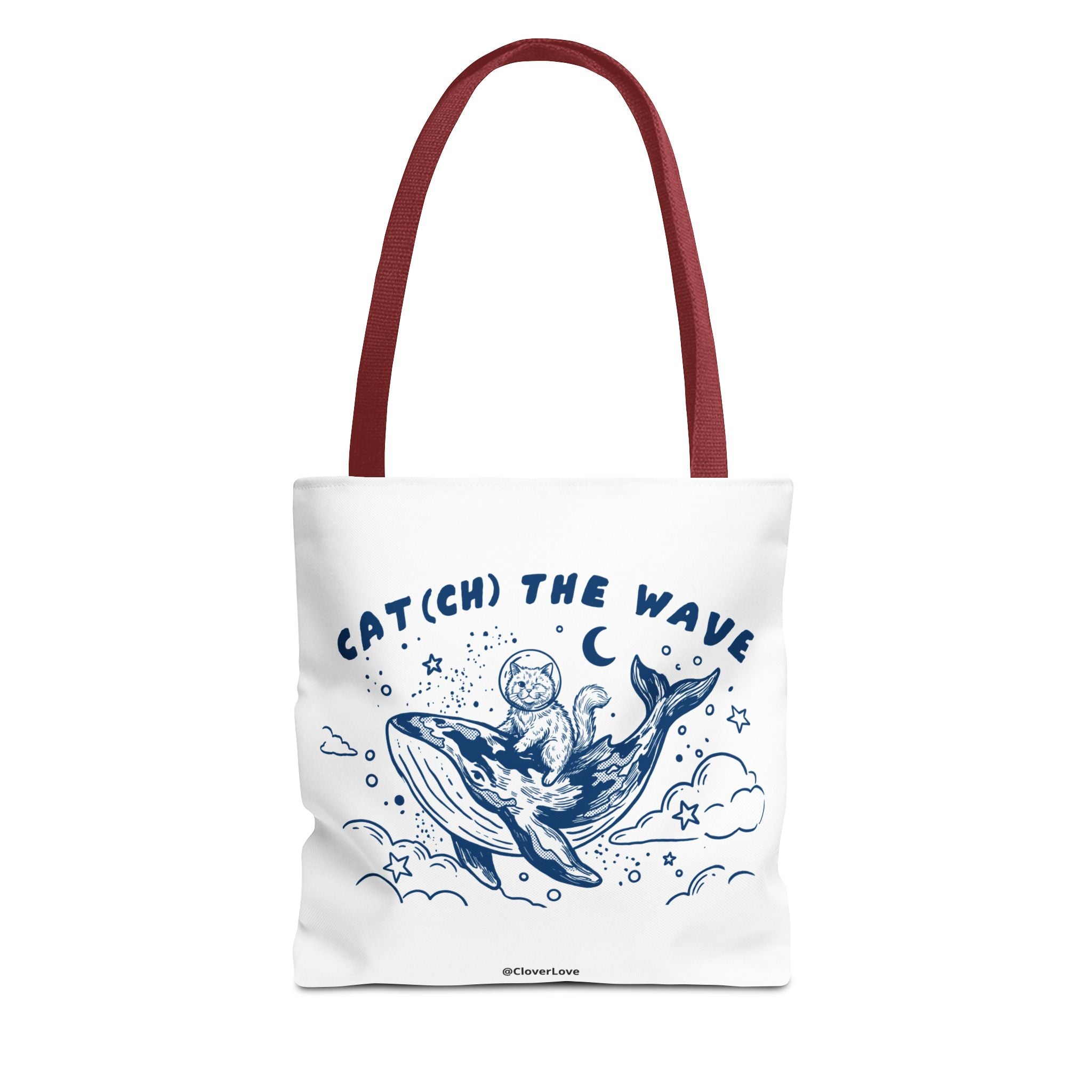 Cat Whale Adventure Tote Bag | Vintage Ocean Graphic Canvas Bag