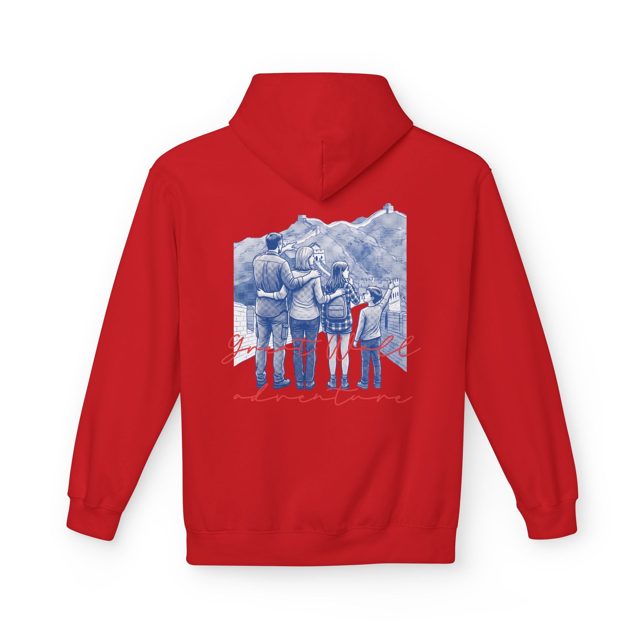 Great Wall Family Adventure Hoodie – Vintage Travel Landmark Graphic Pullover Sweatshirt