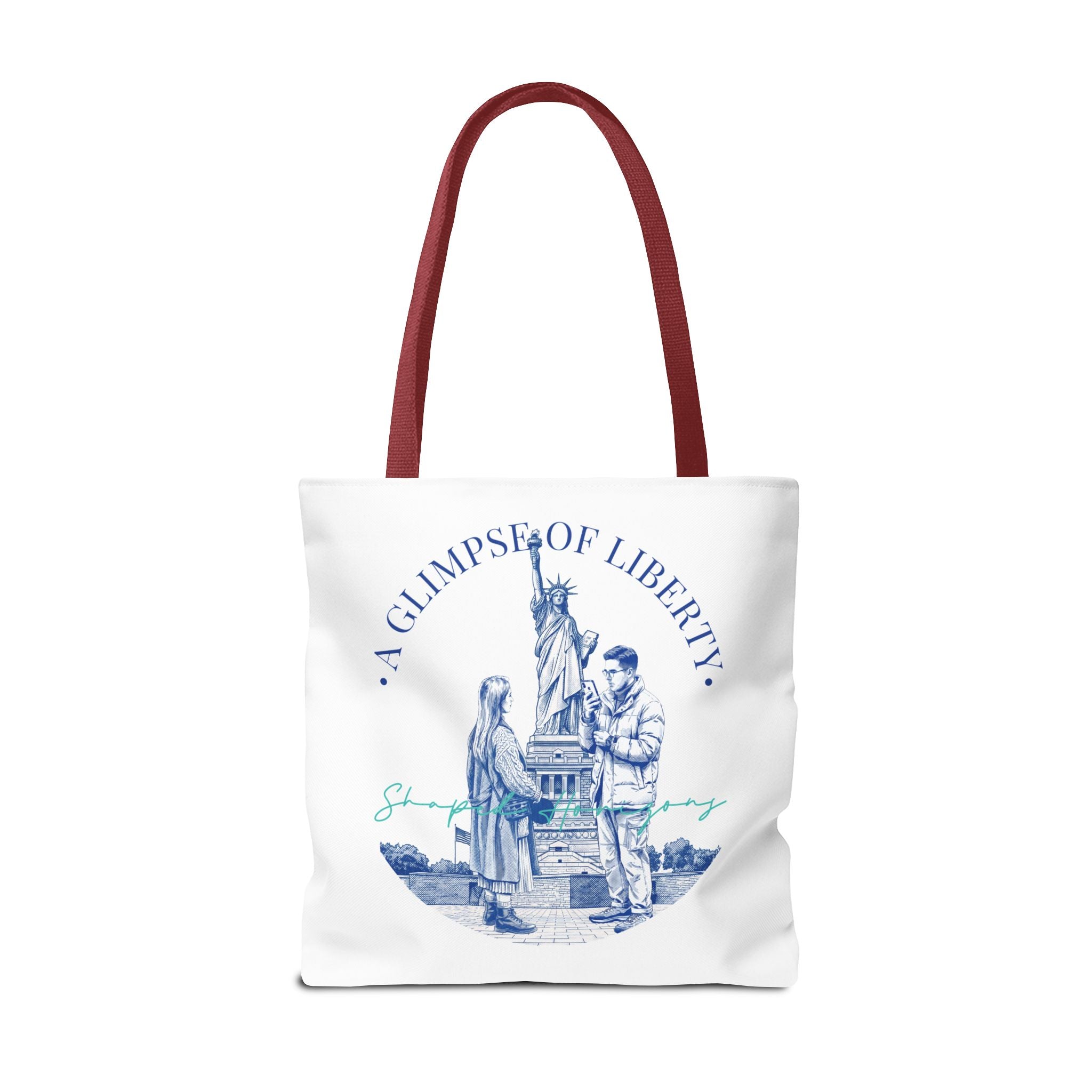 A Glimpse Of Liberty Travel Tote Bag | Statue of Liberty New York Canvas Tote Bag