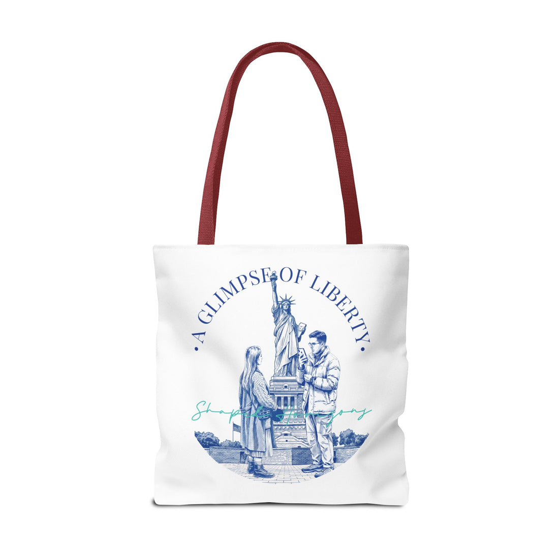 A Glimpse Of Liberty Travel Tote Bag | Statue of Liberty New York Canvas Tote Bag
