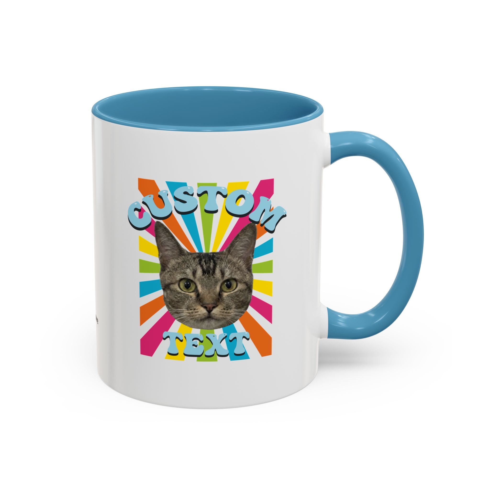 Retro Custom Cat Mug | Personalized Pet Photo Coffee Cup With Custom Text