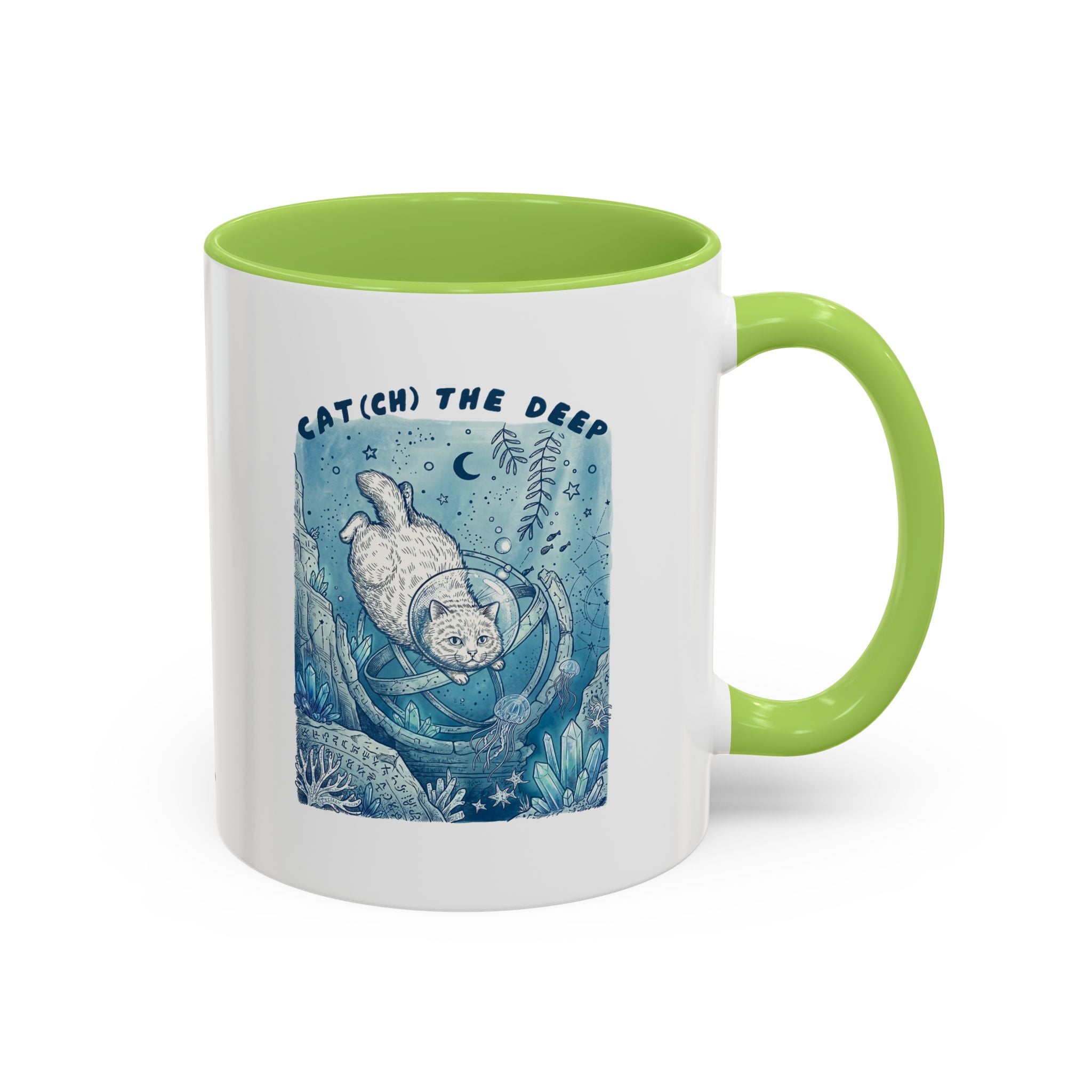Cat's Deep Ocean Adventure Mug - Underwater Cat Lover Coffee Cup