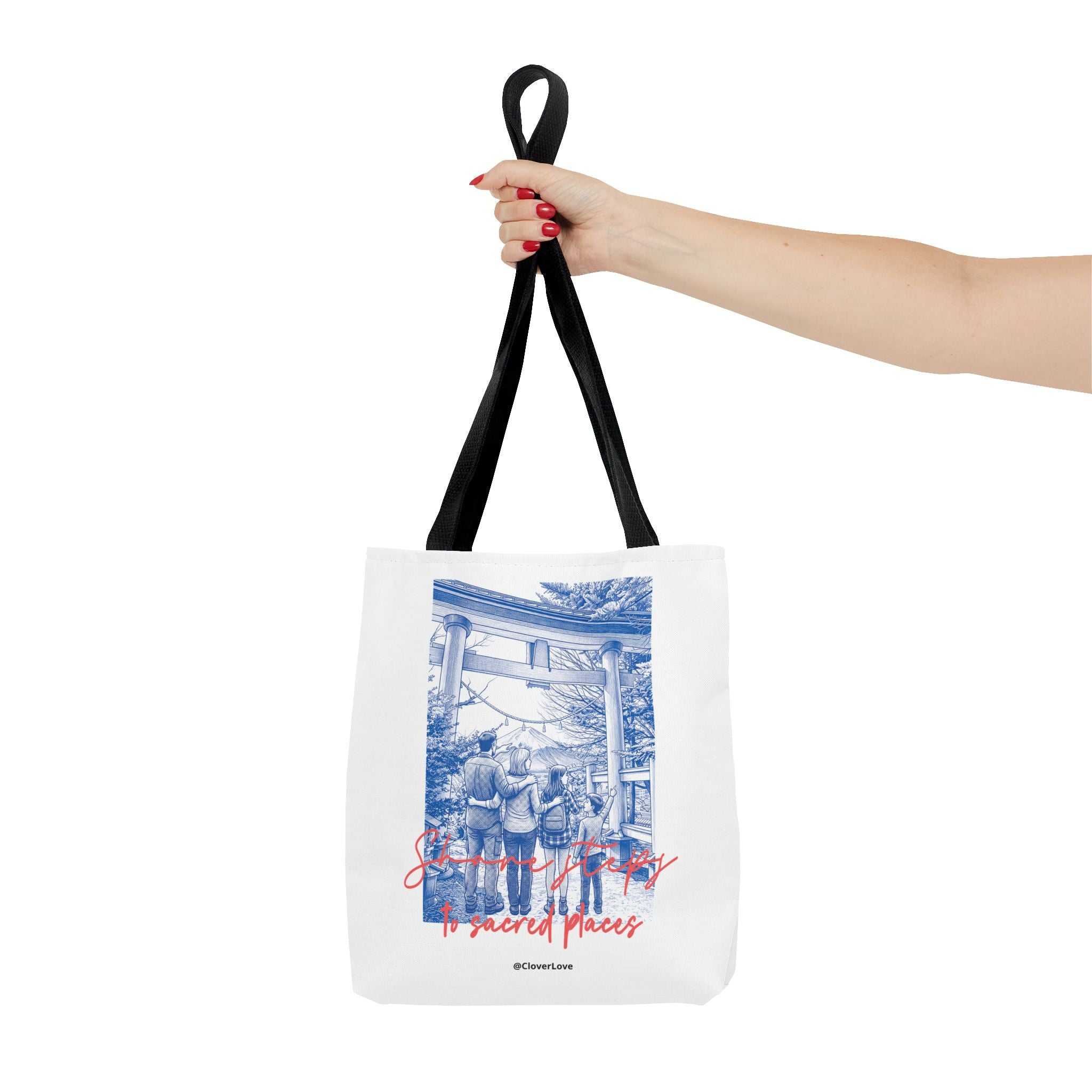 Japan Travel Tote Bag | Vintage Torii Gate Fuji Mountain Canvas Bag