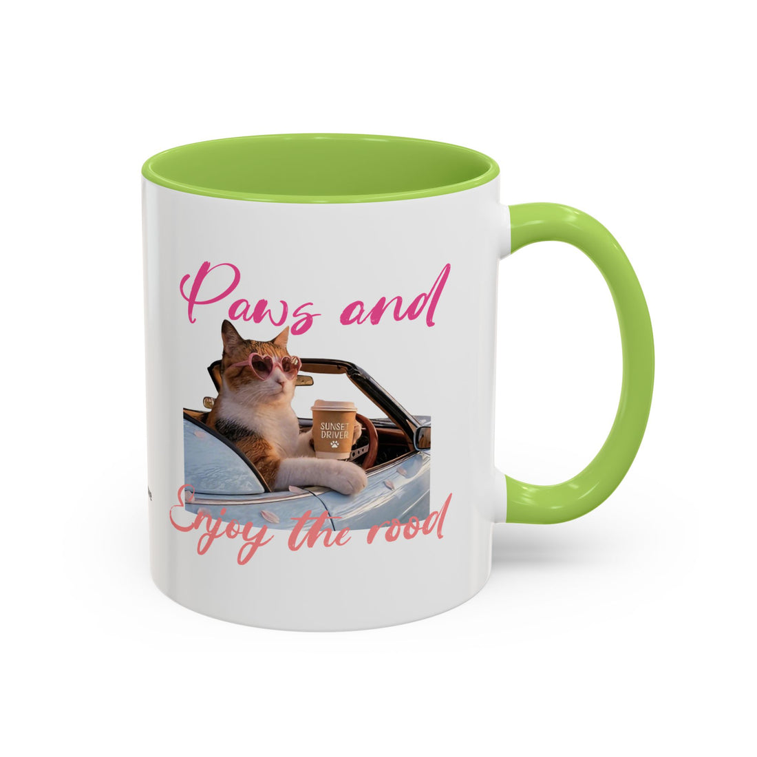 Road Trip Cat Mug | Personalized Summer Cat Coffee Cup With Custom Text