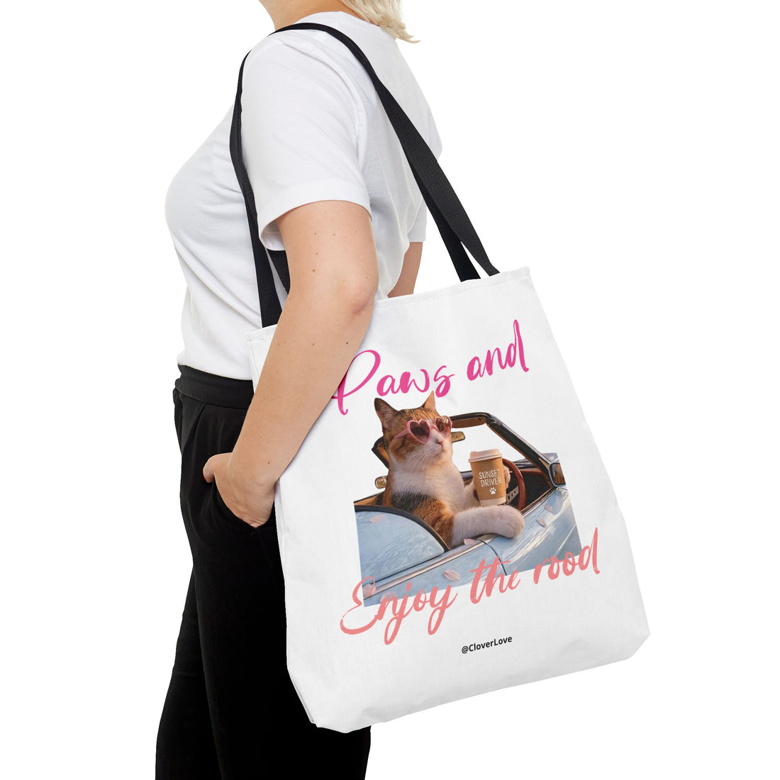 Cute Cat Tote Bag | Custom Cat Photo Personalized Canvas Bag