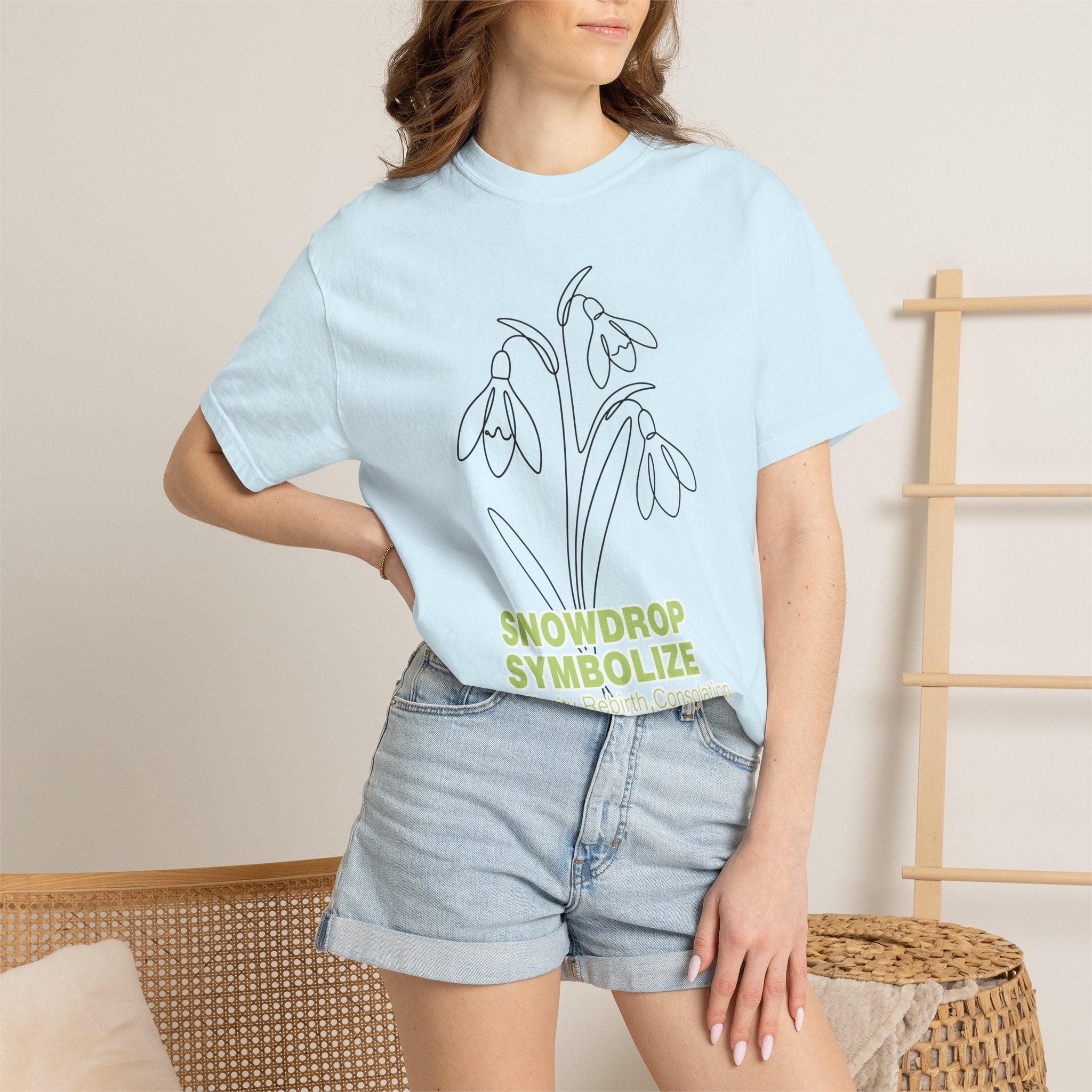 Snowdrop Flower T-Shirt - Botanical Shirt for Flower Lovers
