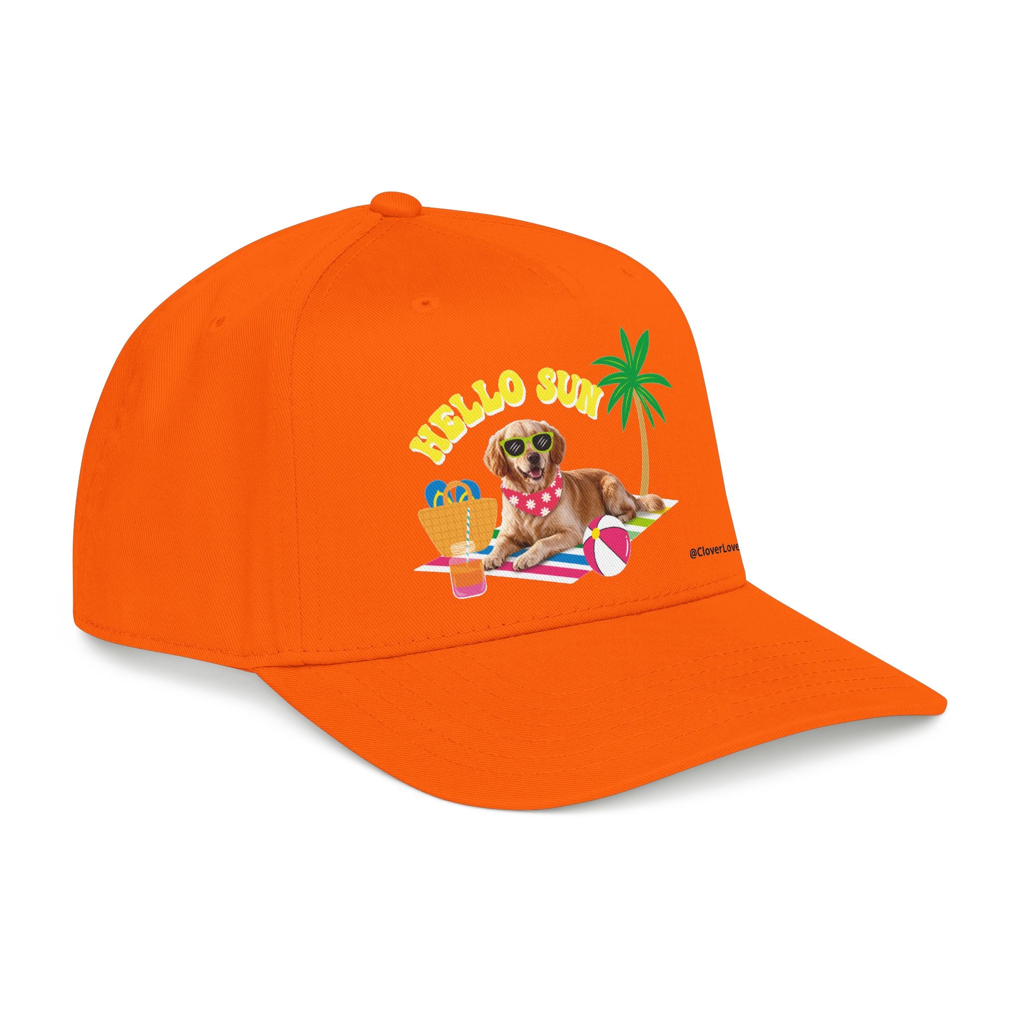 Custom Summer Dog Hat, Hello Sun Beach Puppy Baseball Cap, Personalized Pet Hat