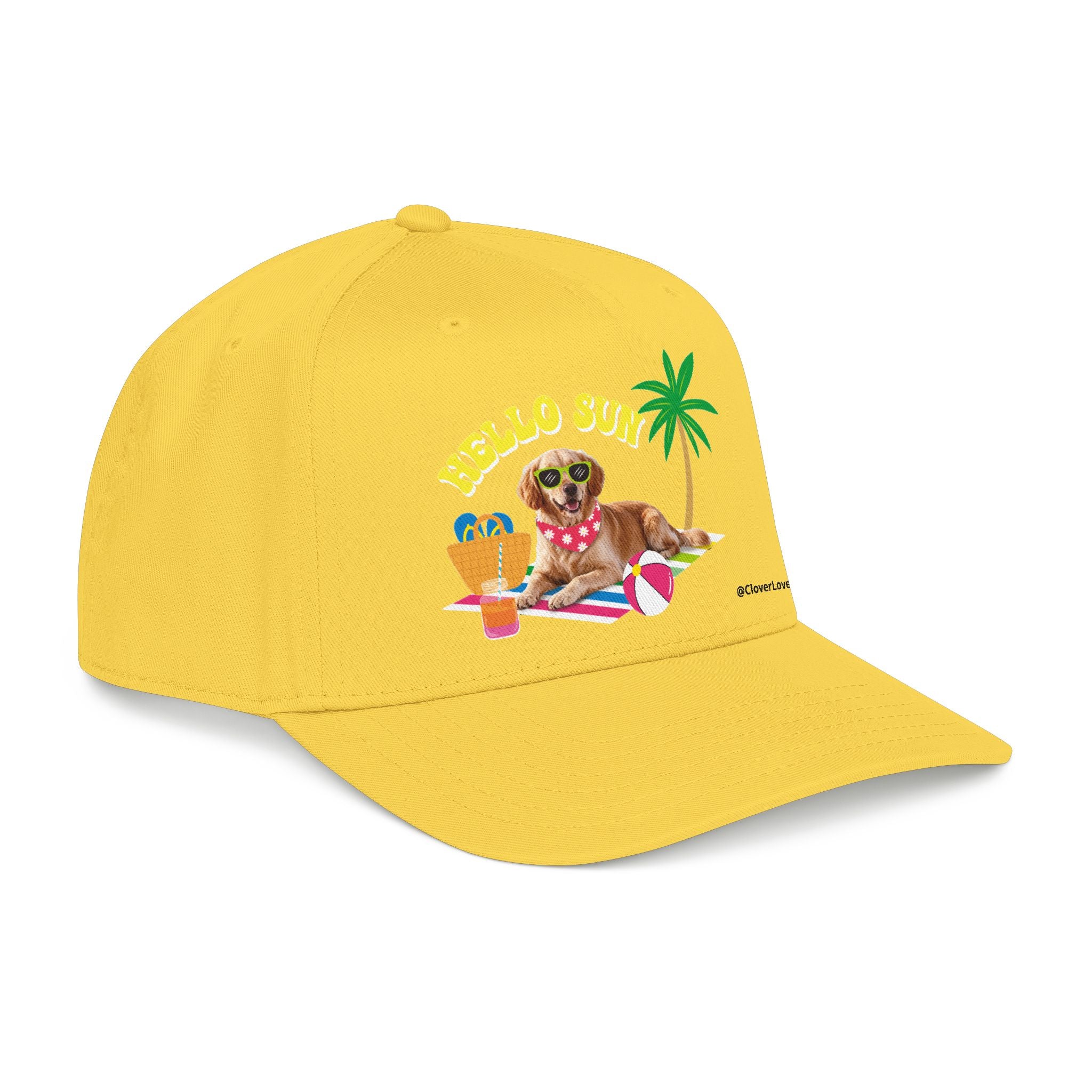 Custom Summer Dog Hat, Hello Sun Beach Puppy Baseball Cap, Personalized Pet Hat