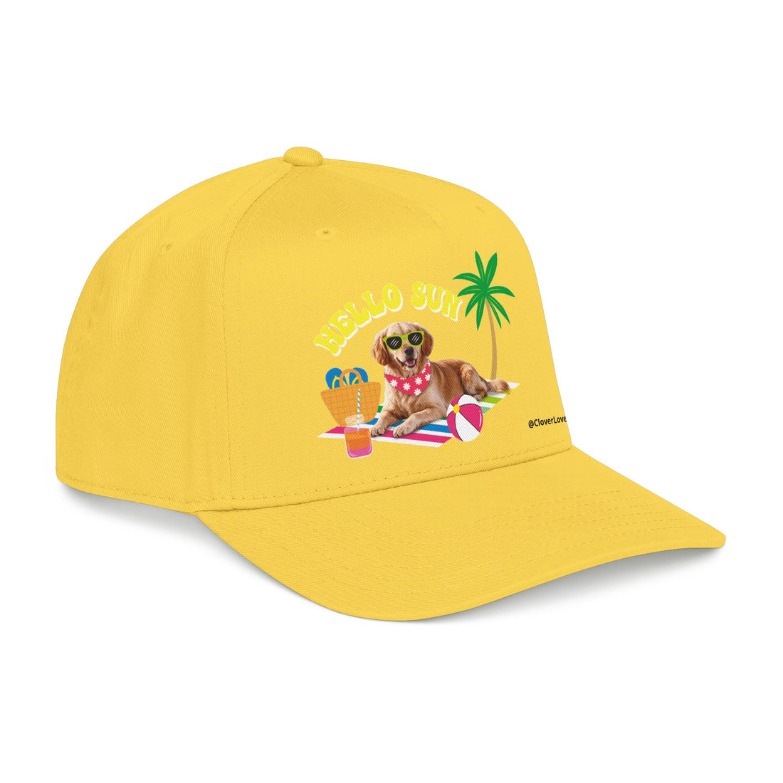 Custom Summer Dog Hat, Hello Sun Beach Puppy Baseball Cap, Personalized Pet Hat