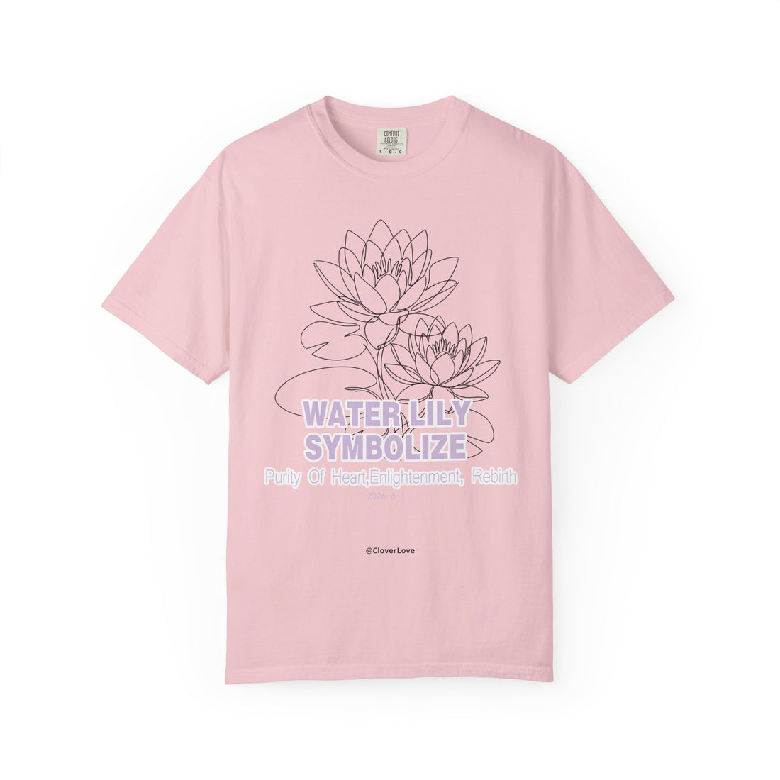 Water Lily Flower T-Shirt - Botanical Graphic Shirt for Flower Lovers