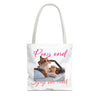 Cute Cat Tote Bag | Custom Cat Photo Personalized Canvas Bag