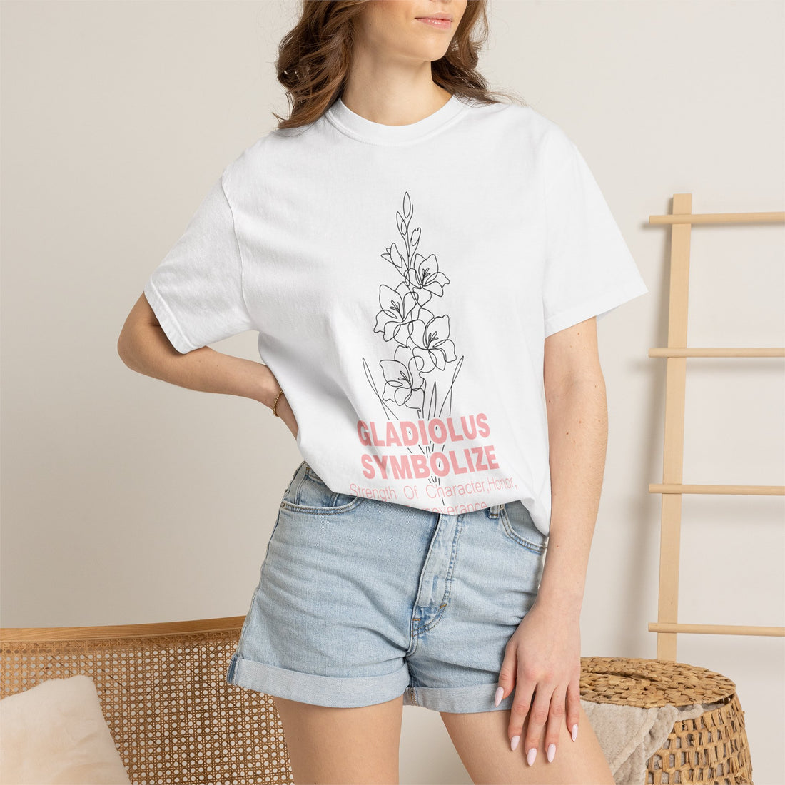 Gladiolus Flower T-Shirt - Inspirational Botanical Graphic Shirt for Flower Lovers
