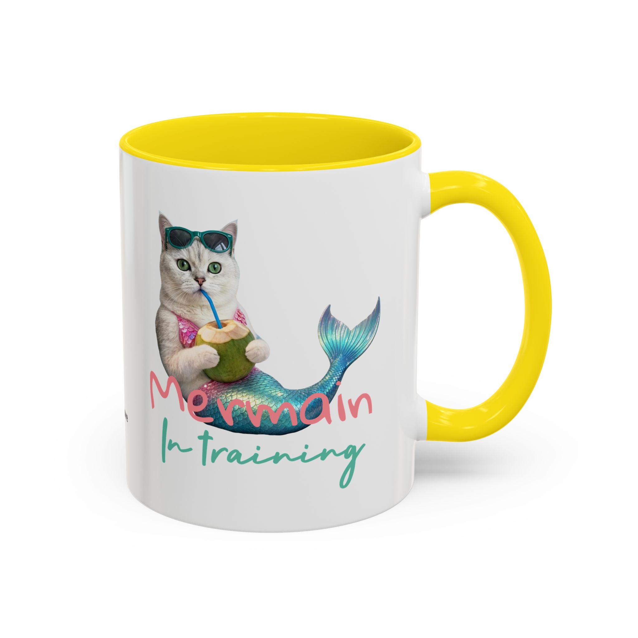 Mermaid Cat Summer Mug | Personalized Cat Coffee Cup With Custom Text
