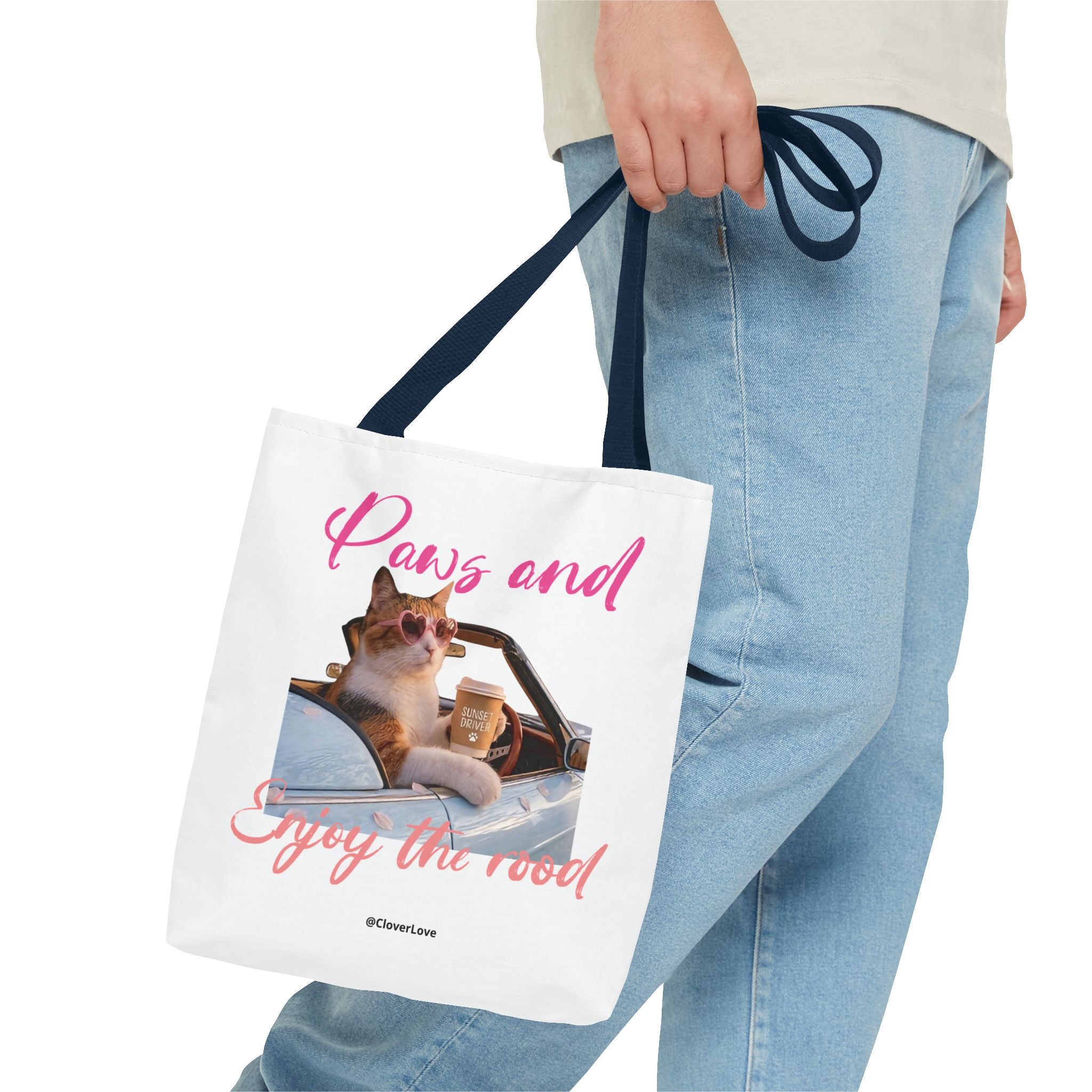 Cute Cat Tote Bag | Custom Cat Photo Personalized Canvas Bag