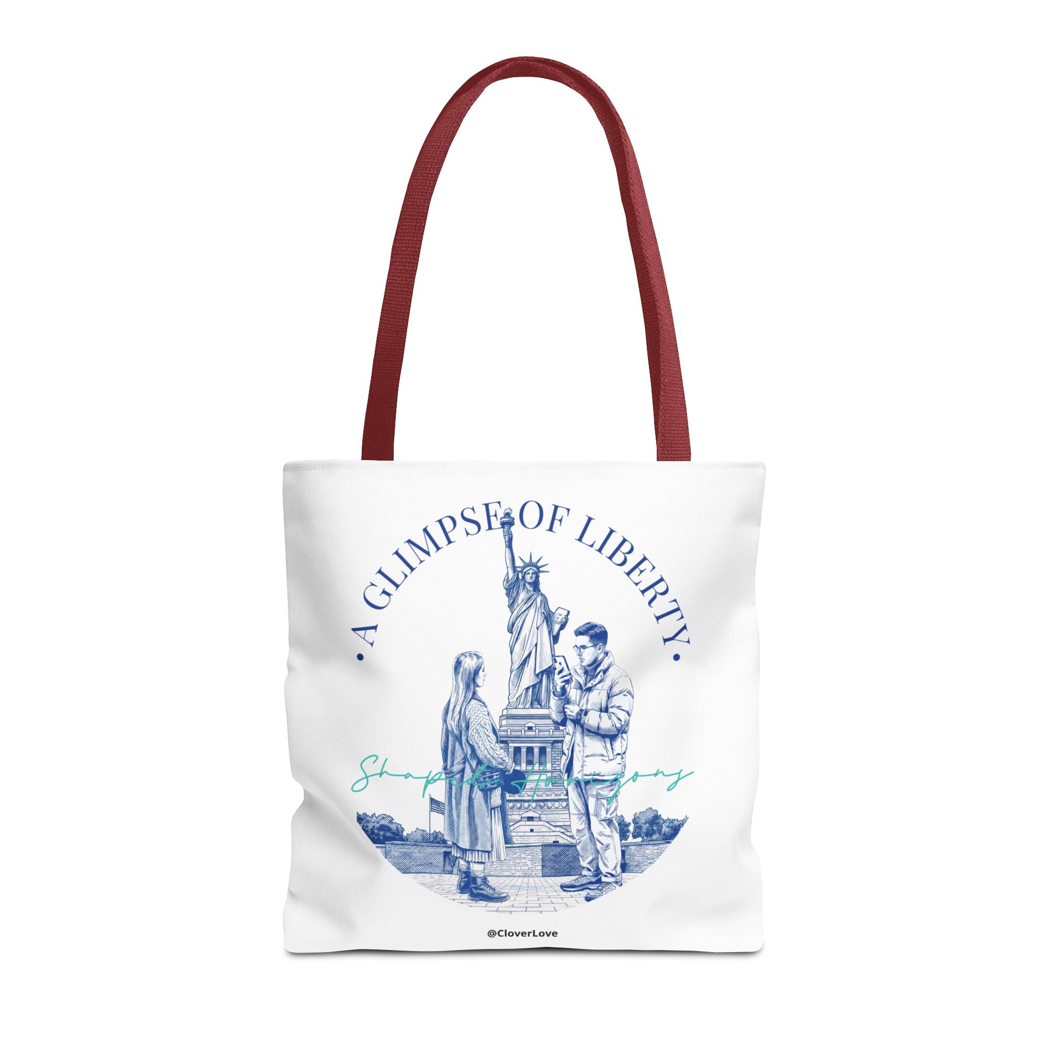 A Glimpse Of Liberty Travel Tote Bag | Statue of Liberty New York Canvas Tote Bag