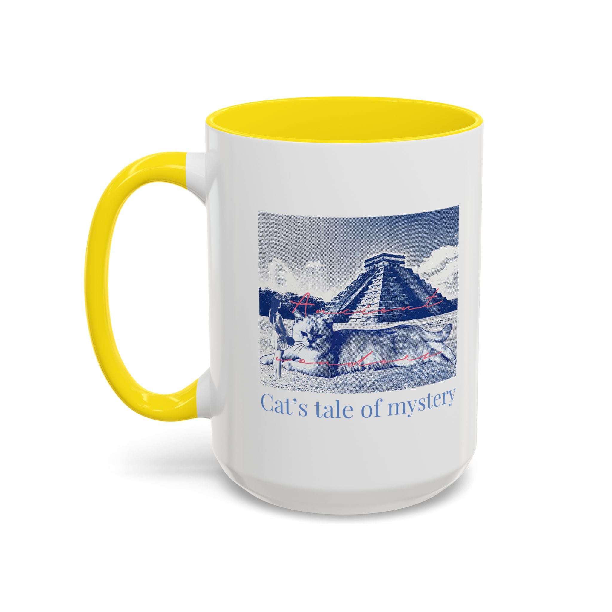 Chichen Itza Cat Travel Mug - Mexico Landmark Coffee Cup for Cat Lovers