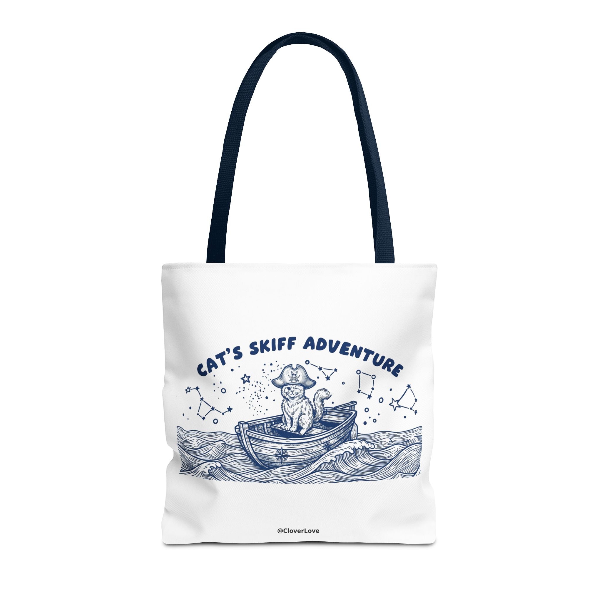 Cat's Skiff Adventure Tote Bag | Vintage Nautical Ocean Canvas Bag