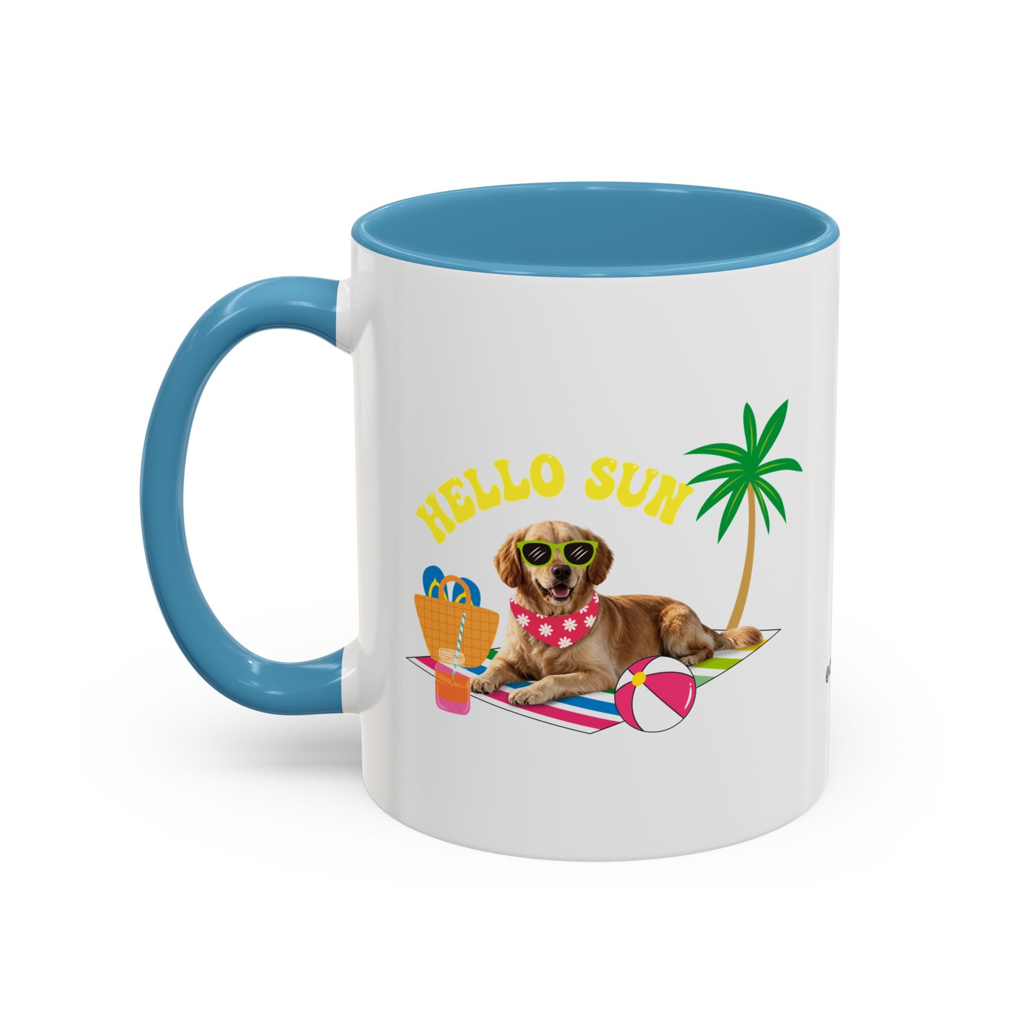 Cute Summer Dog Mug | Personalized Dog Photo Coffee Cup With Custom Text