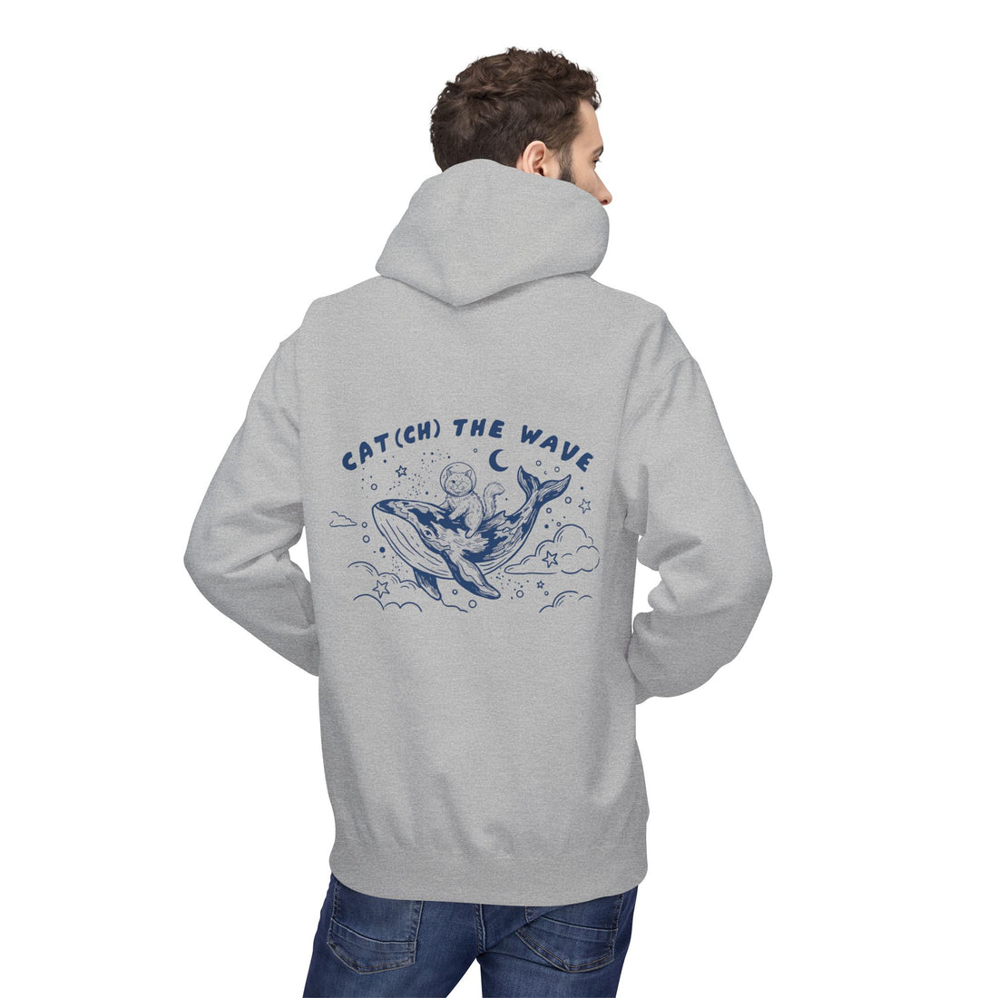 Cat Whale Adventure Hoodie | Vintage Ocean Graphic Sweatshirt