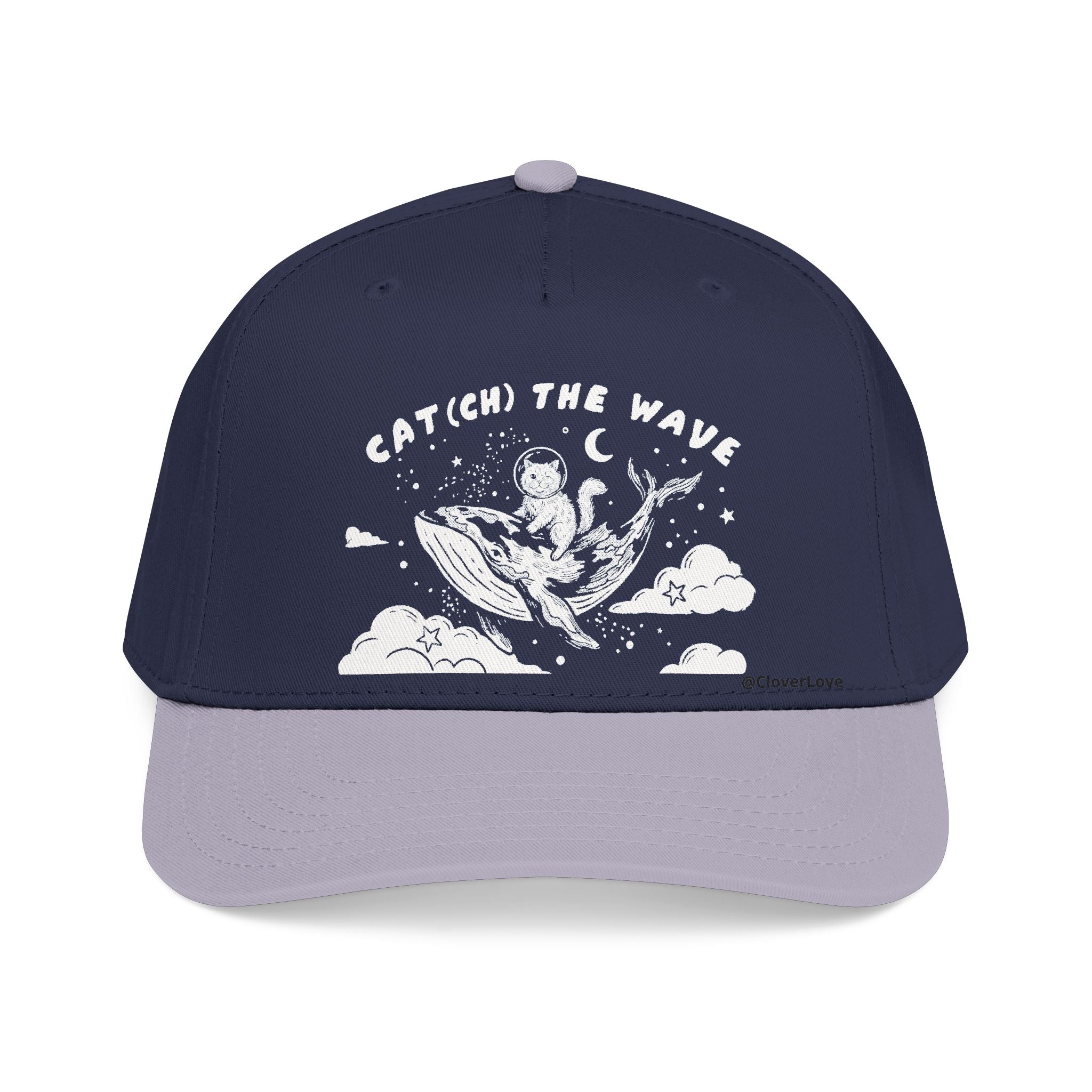 Ocean Cat Hat - Whale Adventure Baseball Cap, Cute Animal Dad Hat, Cat Lover Gift