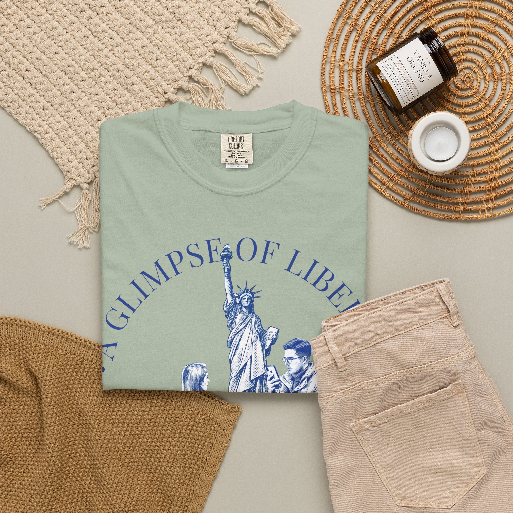 Custom Statue of Liberty Travel Memory T-Shirt - Couple Vacation Gift