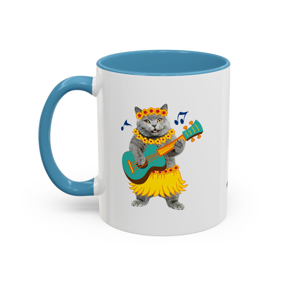 Tropical Summer Cat Mug | Personalized Pet Photo Coffee Cup With Custom Text
