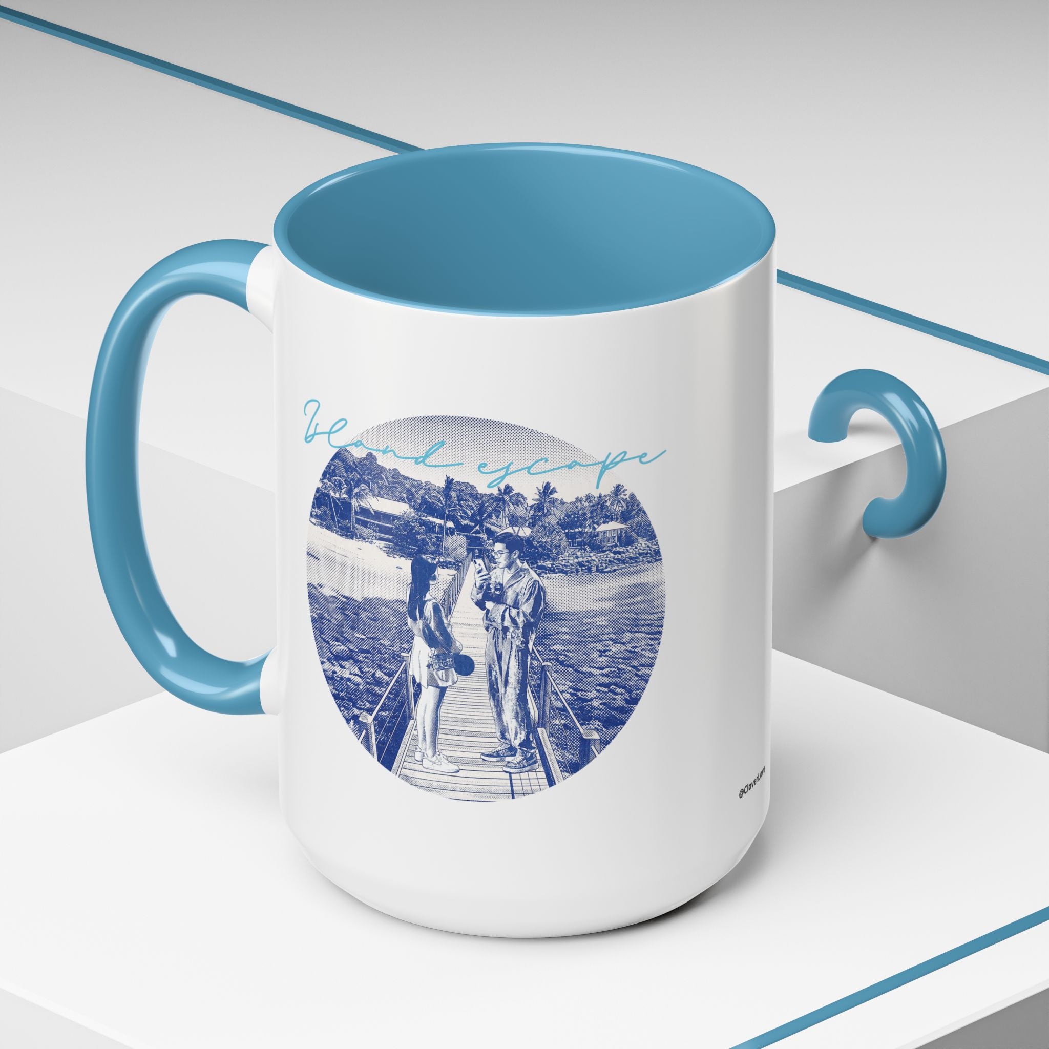 Island Escape Travel Mug - Tropical Beach Coffee Cup for Travelers