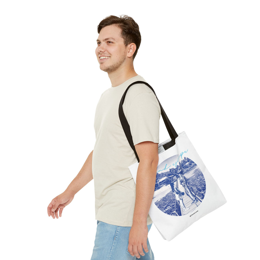 Island Escape Tote Bag | Vintage Beach Travel Canvas Bag
