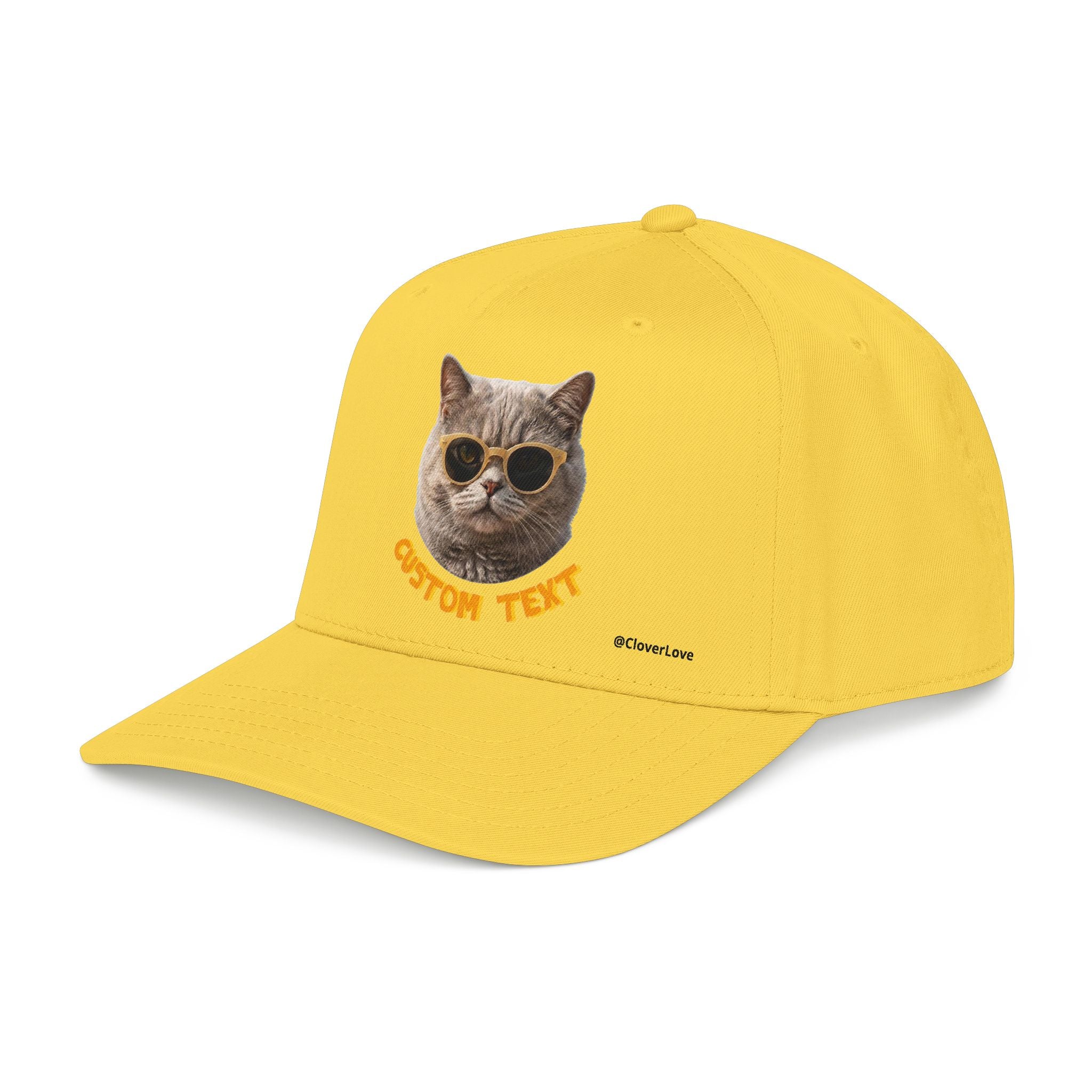Custom Cat Baseball Cap, Personalized Summer Cat Hat with Sunglasses, Cute Pet Lover Gift