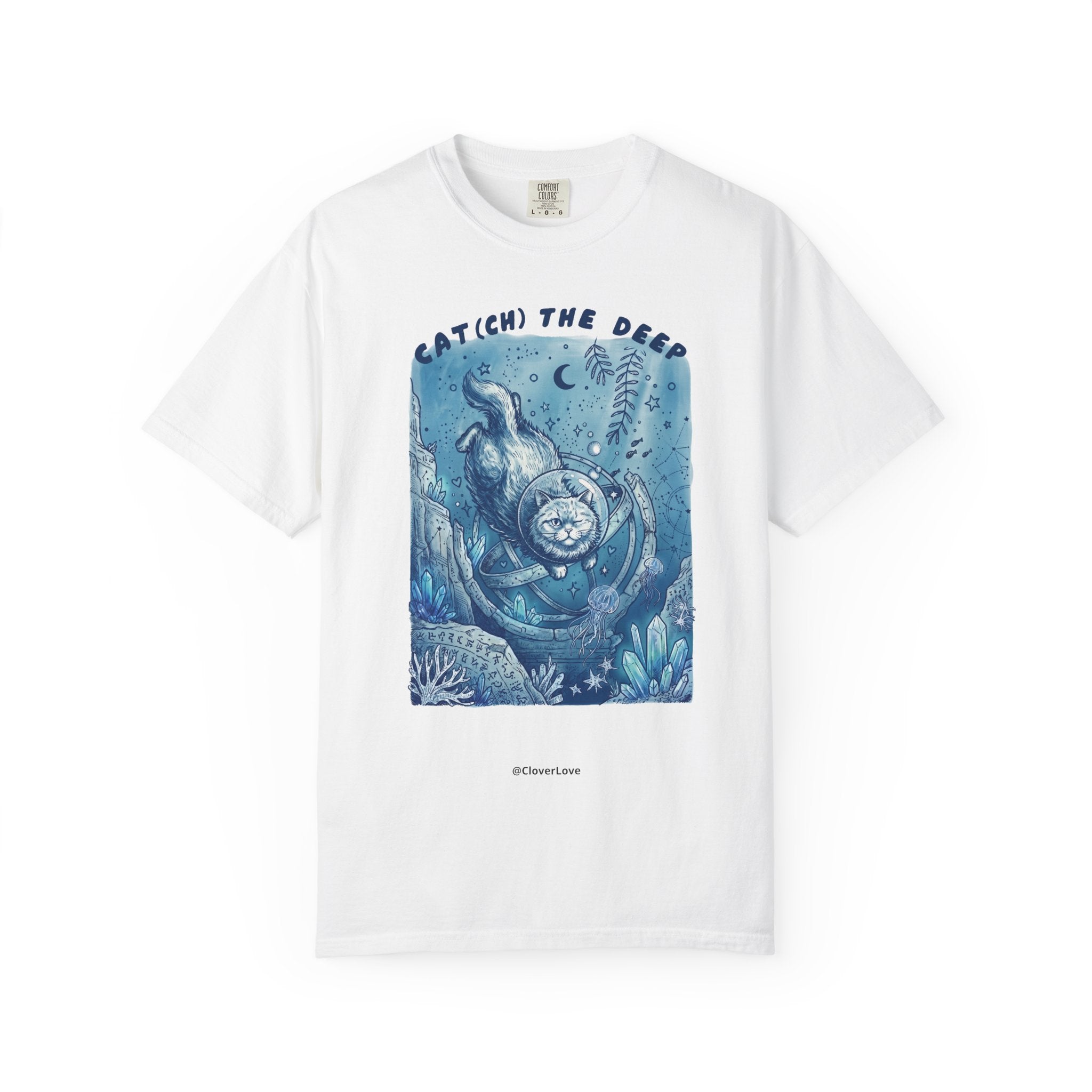 Cat(ch) The Deep Sea T-Shirt - Deep Ocean Fantasy Shirt for Cat Lovers