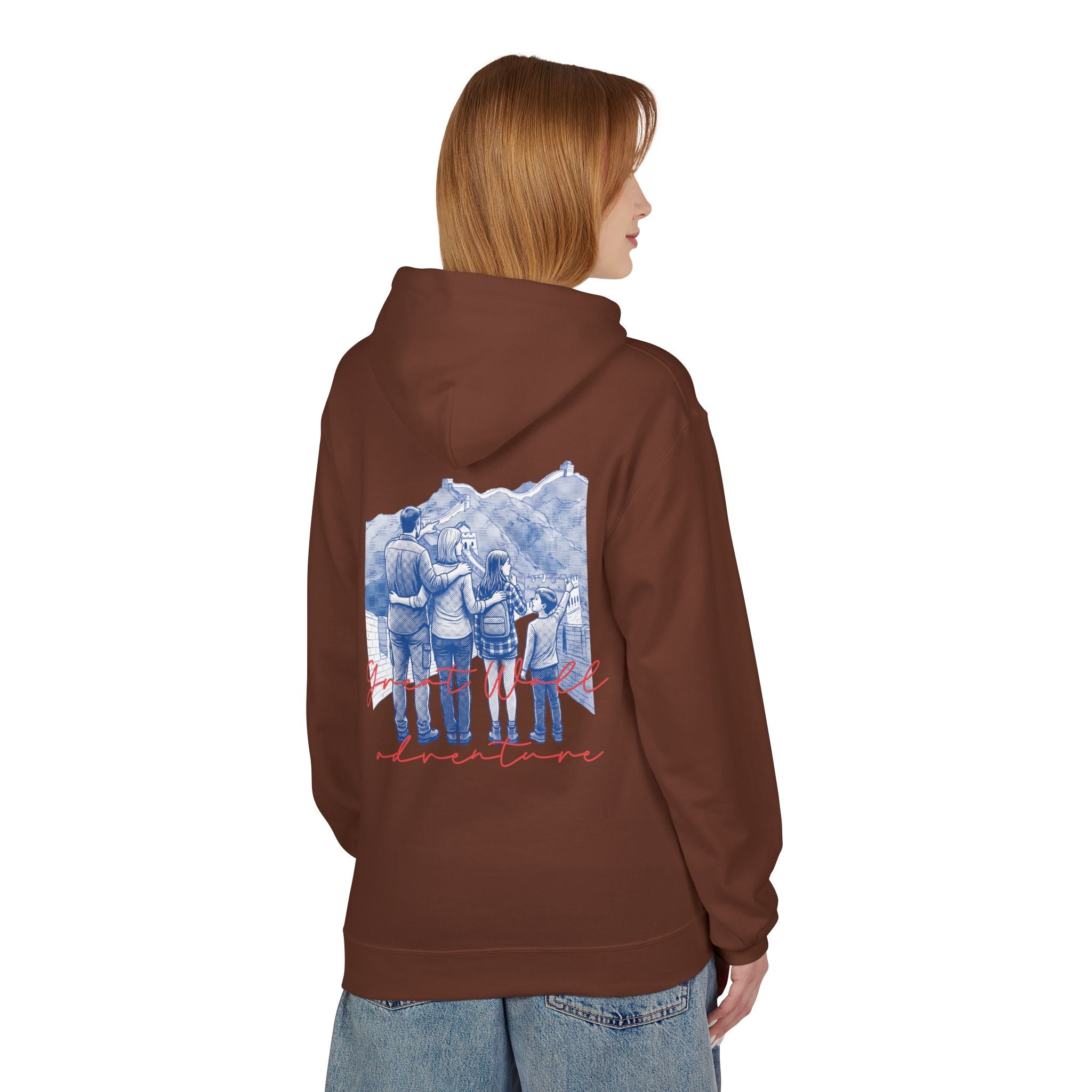 Great Wall Family Adventure Hoodie – Vintage Travel Landmark Graphic Pullover Sweatshirt