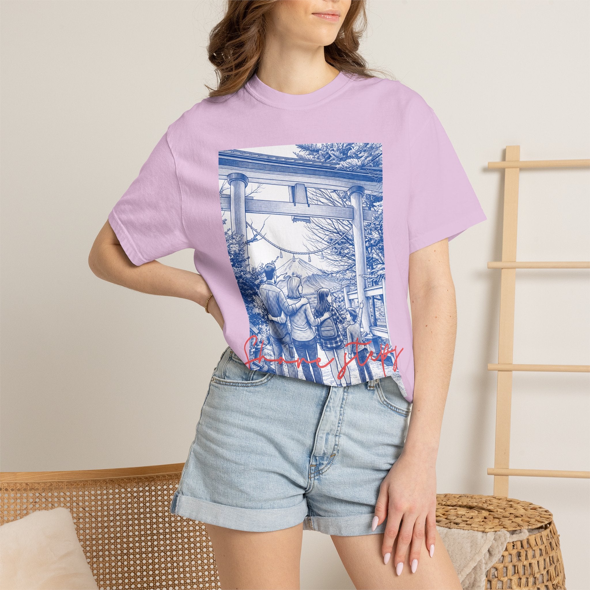 Custom Japan Landmark T-Shirt - Vintage Shrine Adventure Tee, Travel Lover Gift