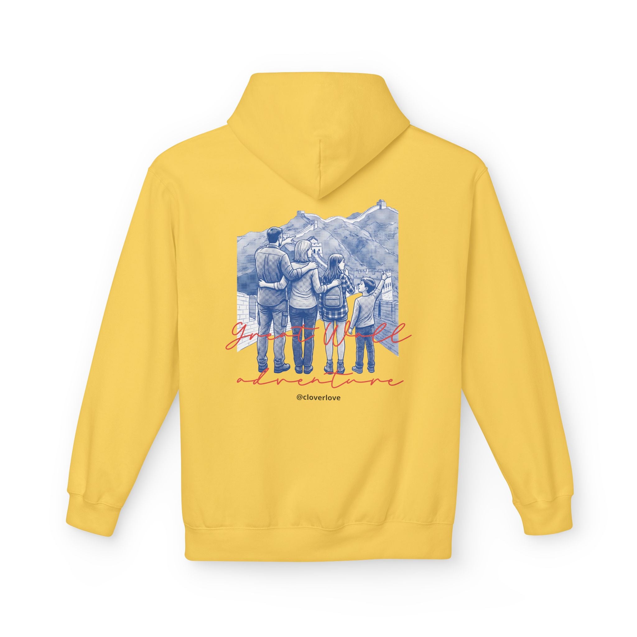 Große Mauer Familienabenteuer Hoodie – Vintage Reise Wahrzeichen Grafik Pullover Sweatshirt