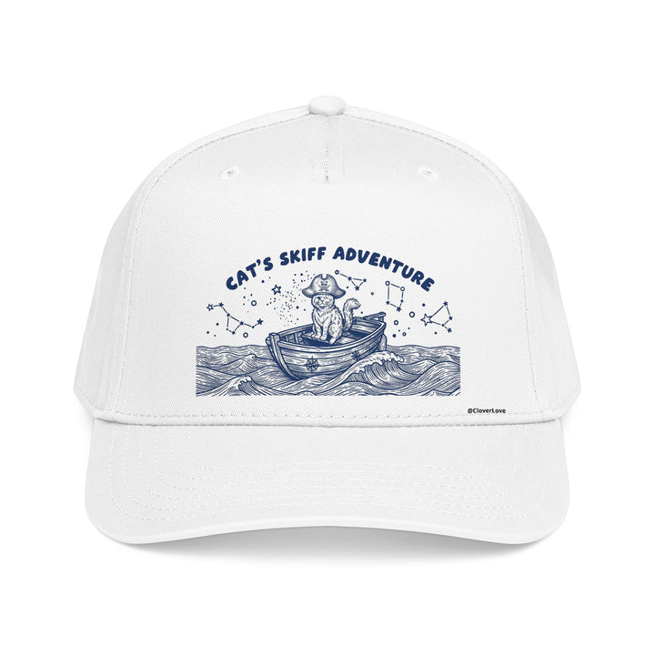 Cat Boat Hat - Ocean Adventure Baseball Cap, Nautical Cat Lover Gift, Coastal Travel Hat