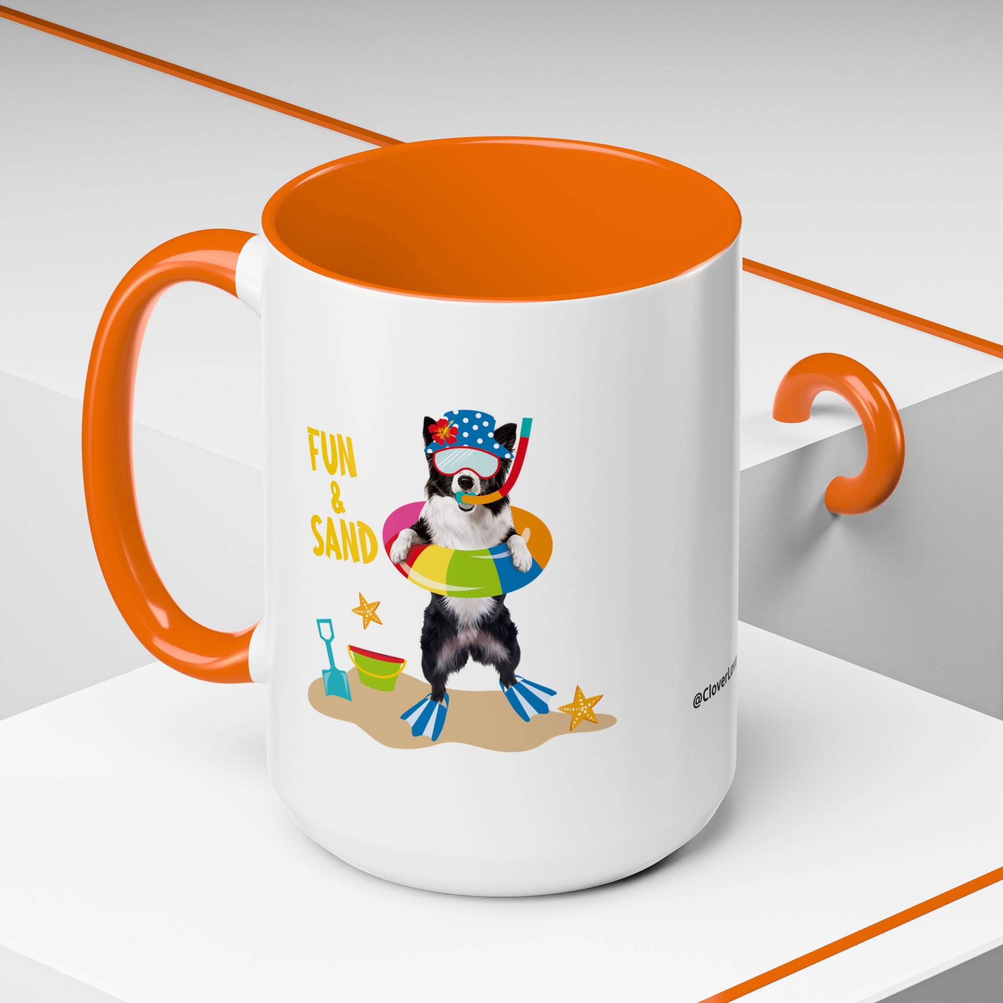 Summer Diving Dog Mug | Personalized Dog Photo Coffee Cup With Custom Text