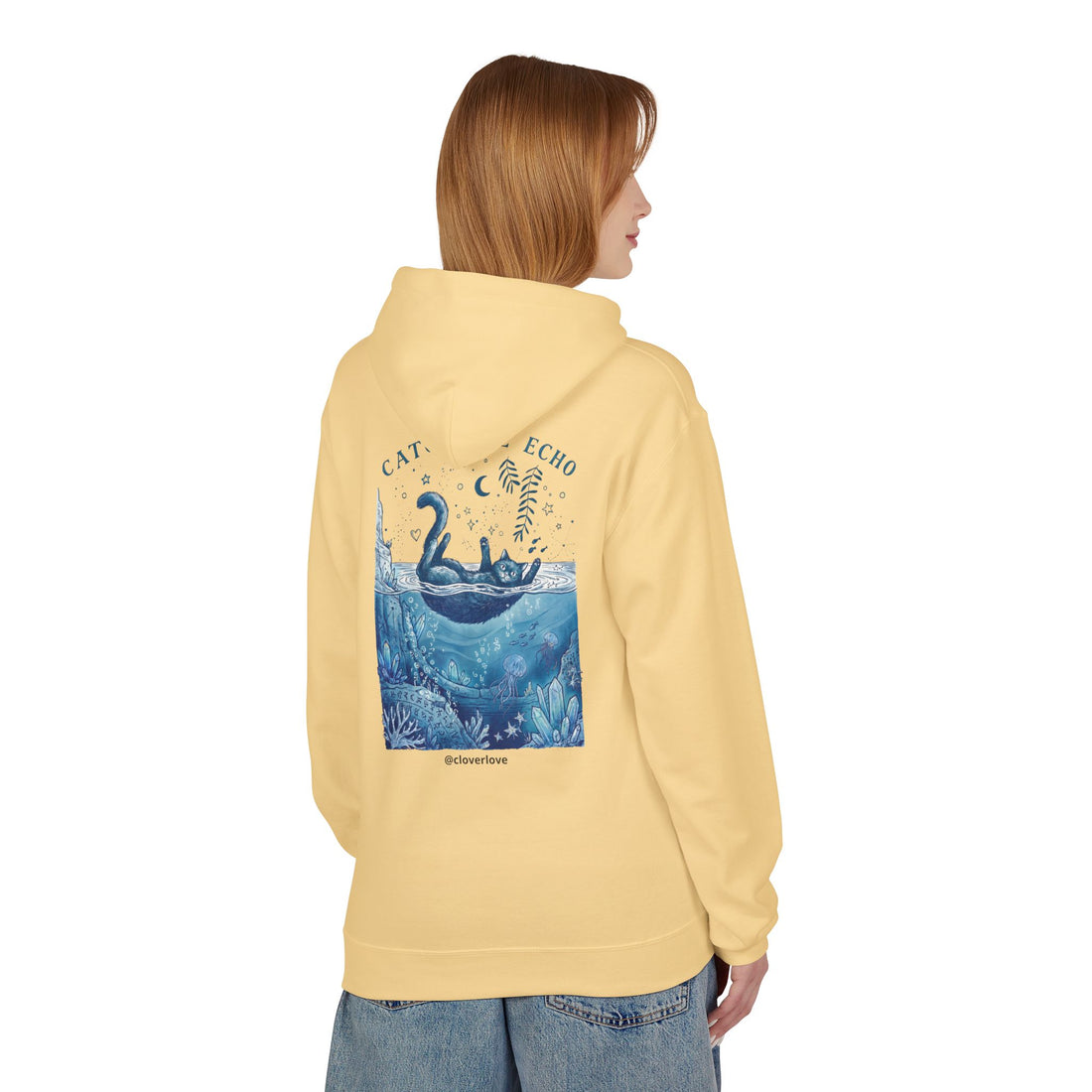 Katzen-Ozean-Abenteuer-Kapuzenpullover | Vintage Unterwasser-Grafik-Sweatshirt
