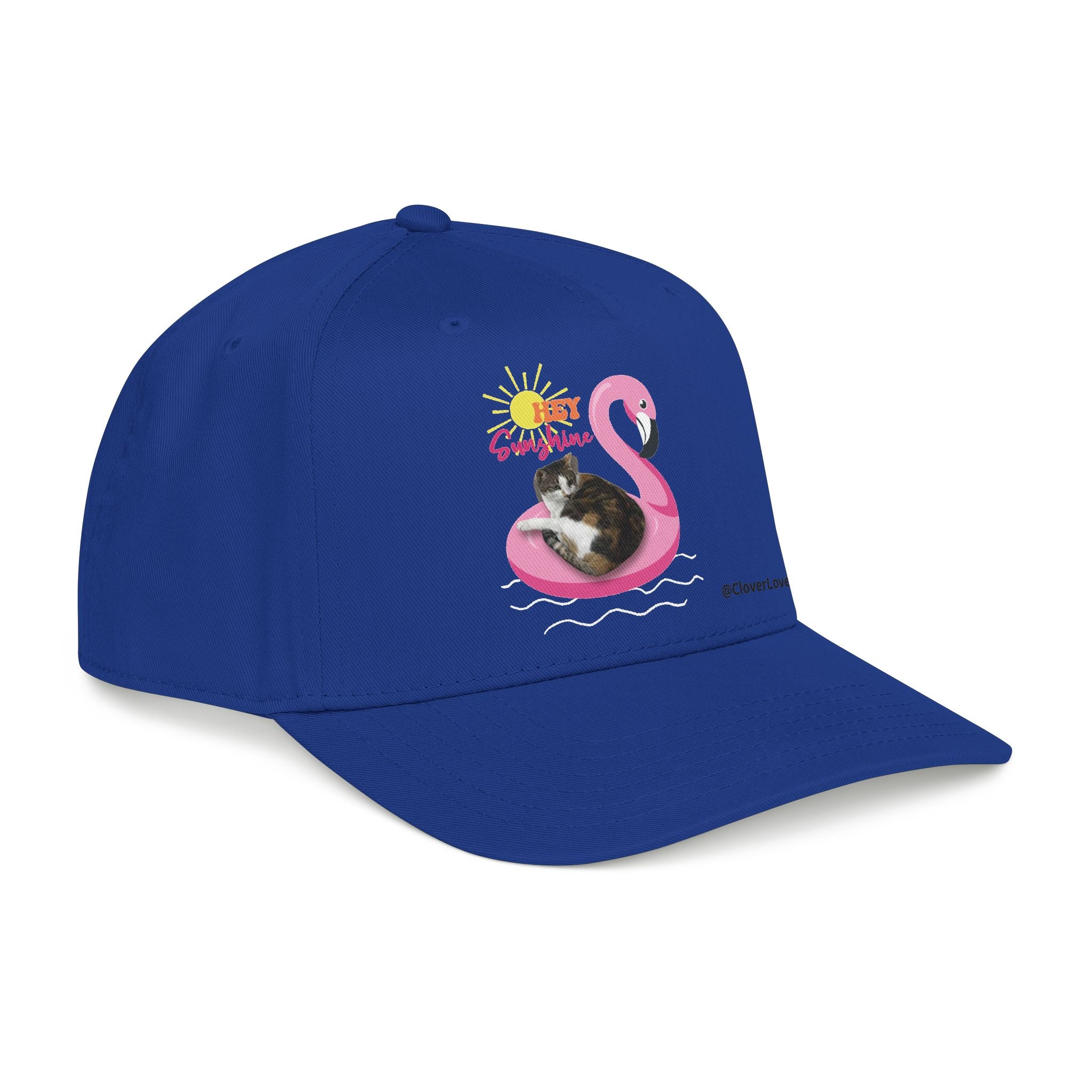 Summer Cat Lover Hat | Cute Flamingo Cat Baseball Cap With Sunshine Design