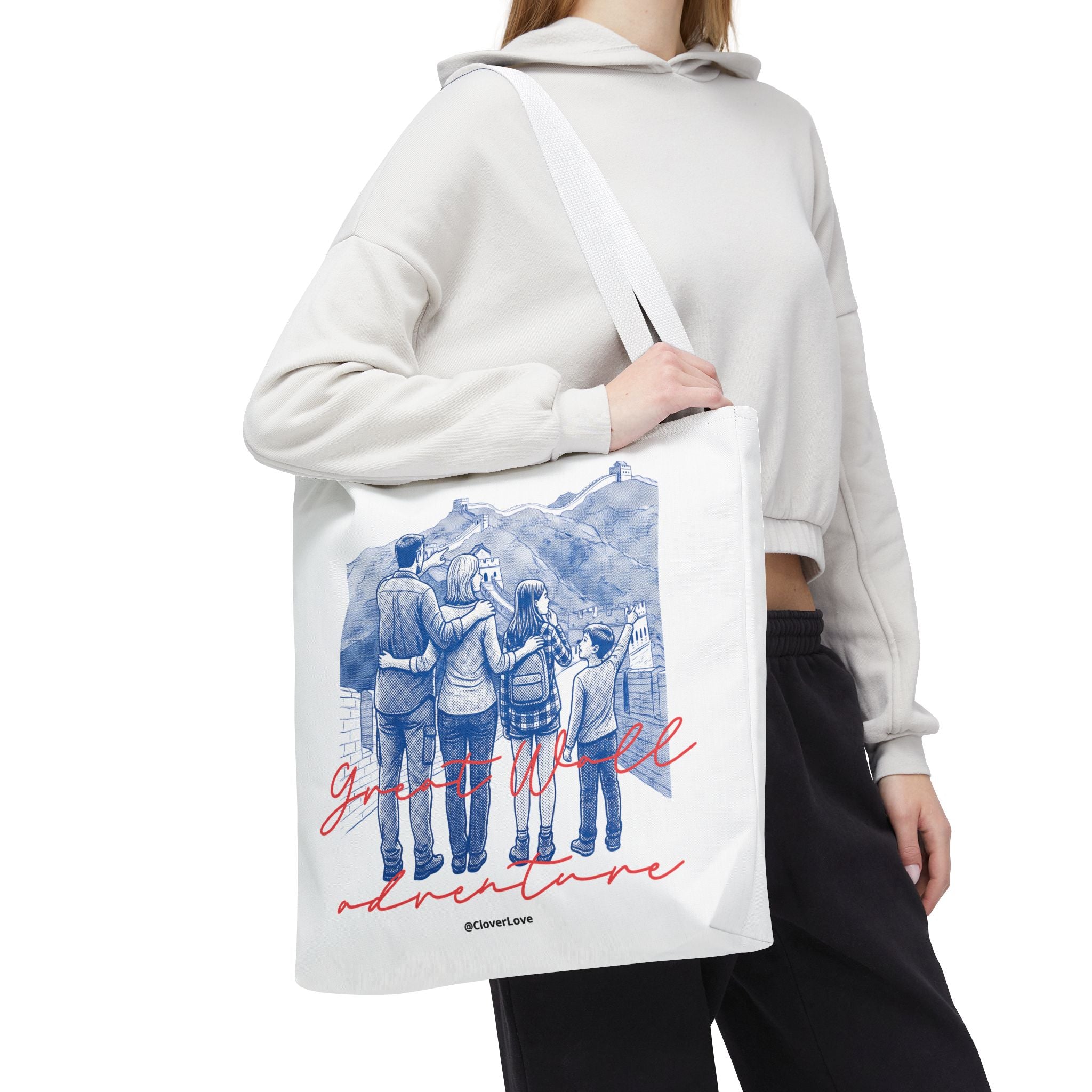 Great Wall of China Tote Bag, Family Travel Souvenir Bag, Landmark Canvas Tote