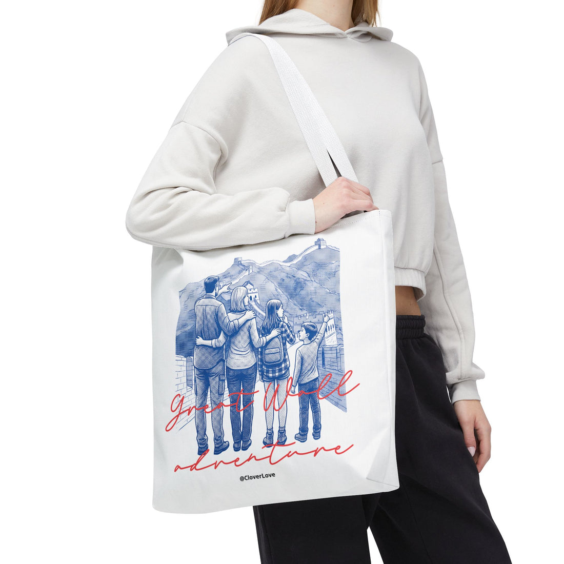 Great Wall of China Tote Bag, Family Travel Souvenir Bag, Landmark Canvas Tote