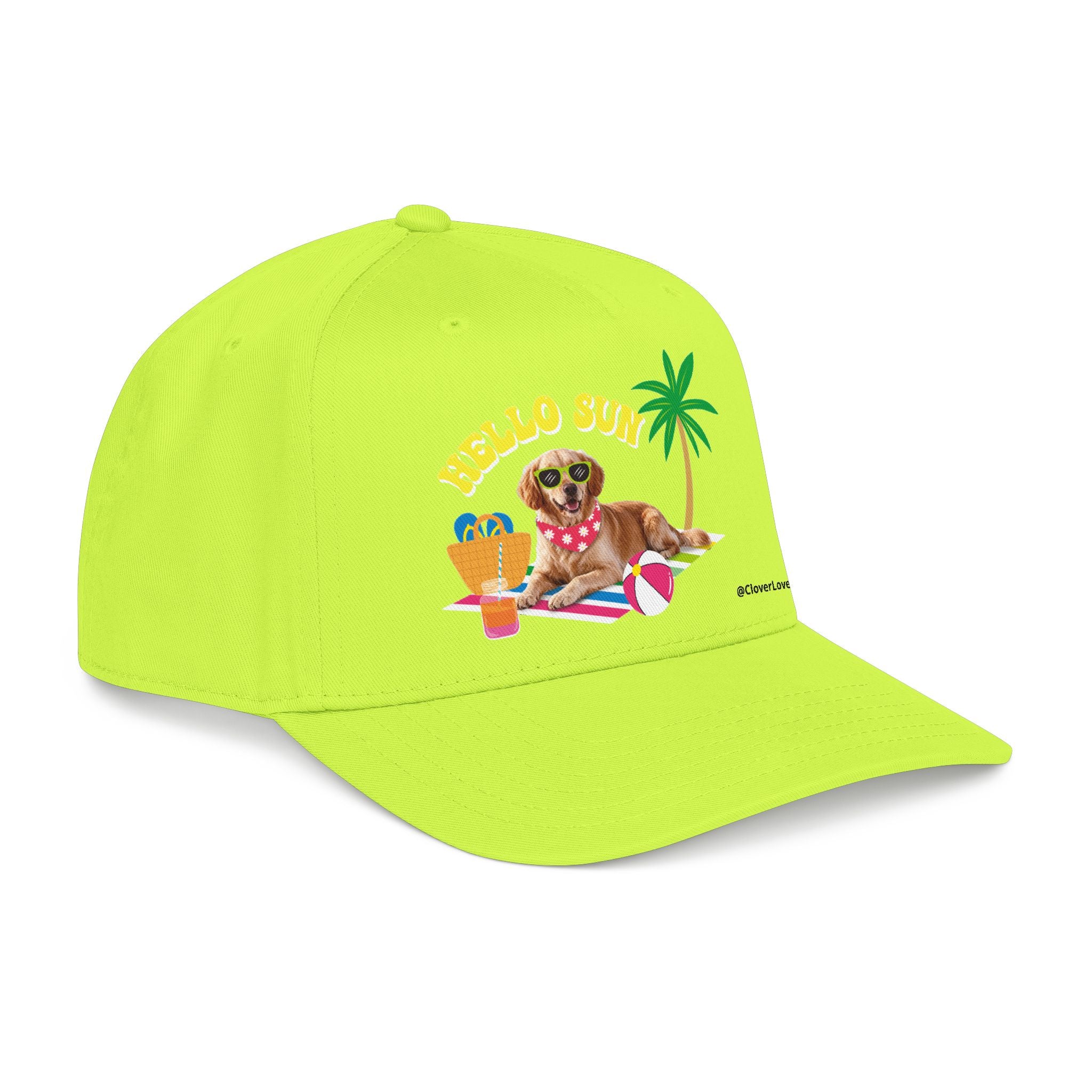 Custom Summer Dog Hat, Hello Sun Beach Puppy Baseball Cap, Personalized Pet Hat