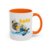 Funny Summer Cat Mug | Personalized Beach Cat Coffee Cup With Custom Text