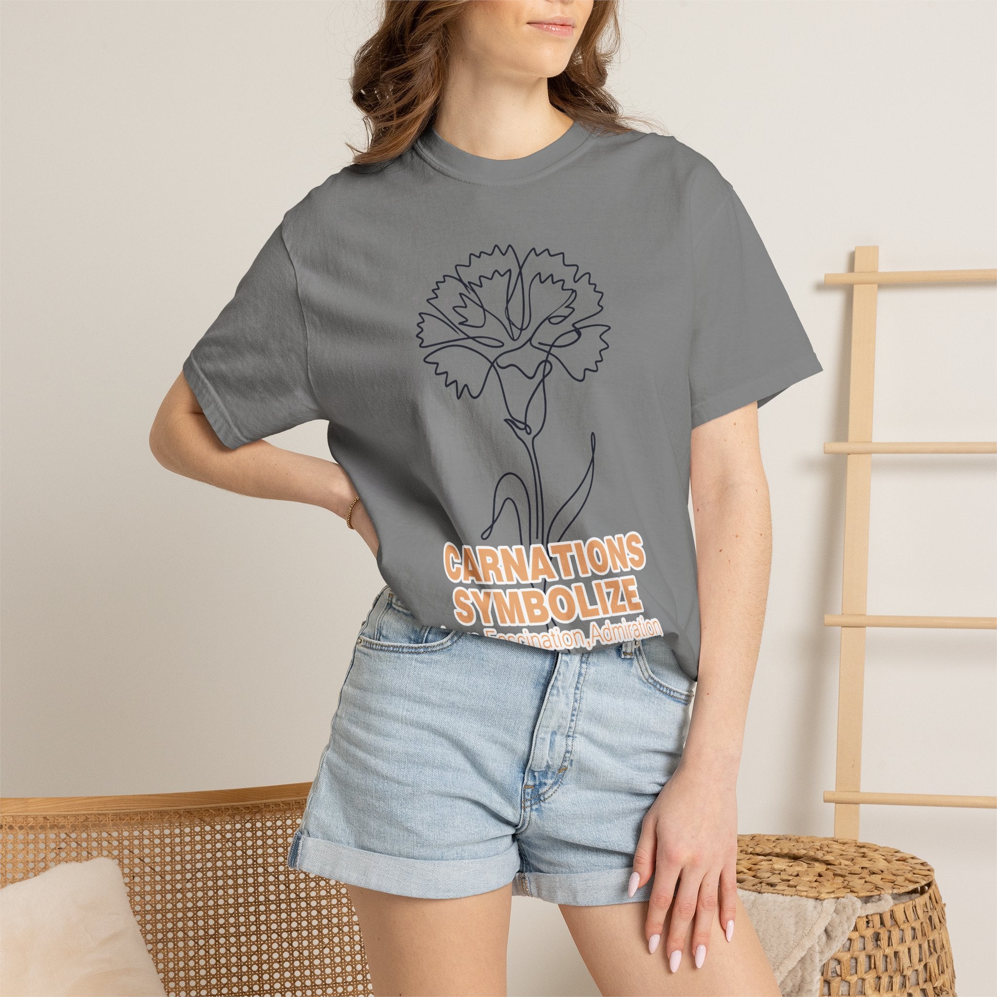 Carnation Flower T-Shirt - Birth Flower Shirt for Women, Flower Lover Gift