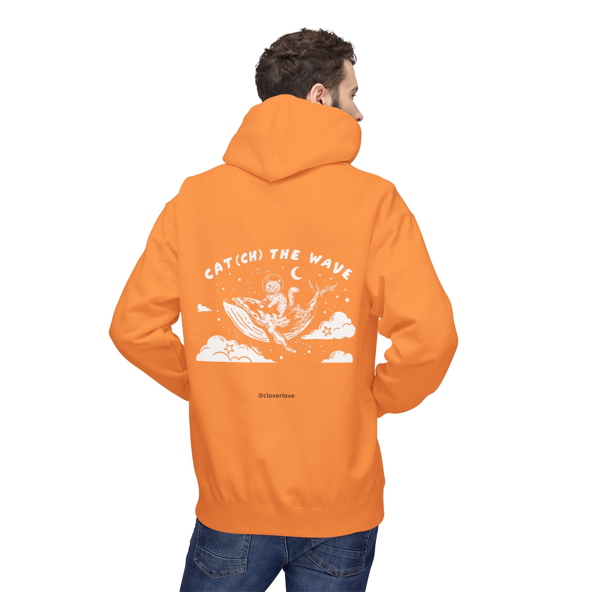 Kapuzenpullover „Katze & Wal Abenteuer“ | Vintage-Sweatshirt mit Ozean-Grafik
